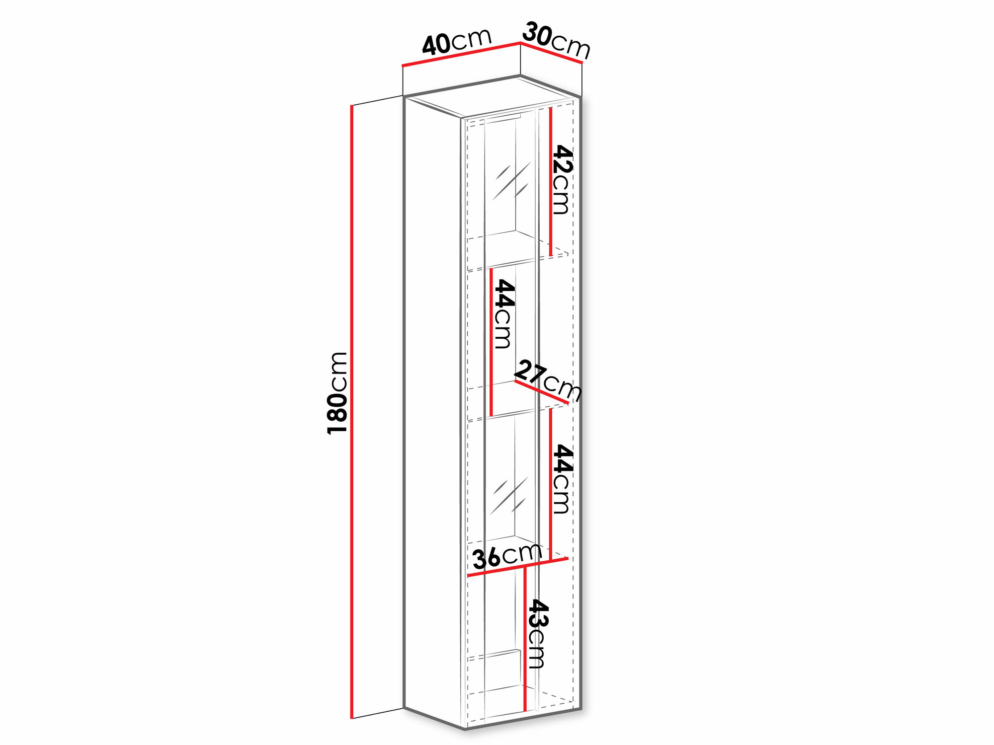 Wall shelf Vilrin V (Black + Glossy black)