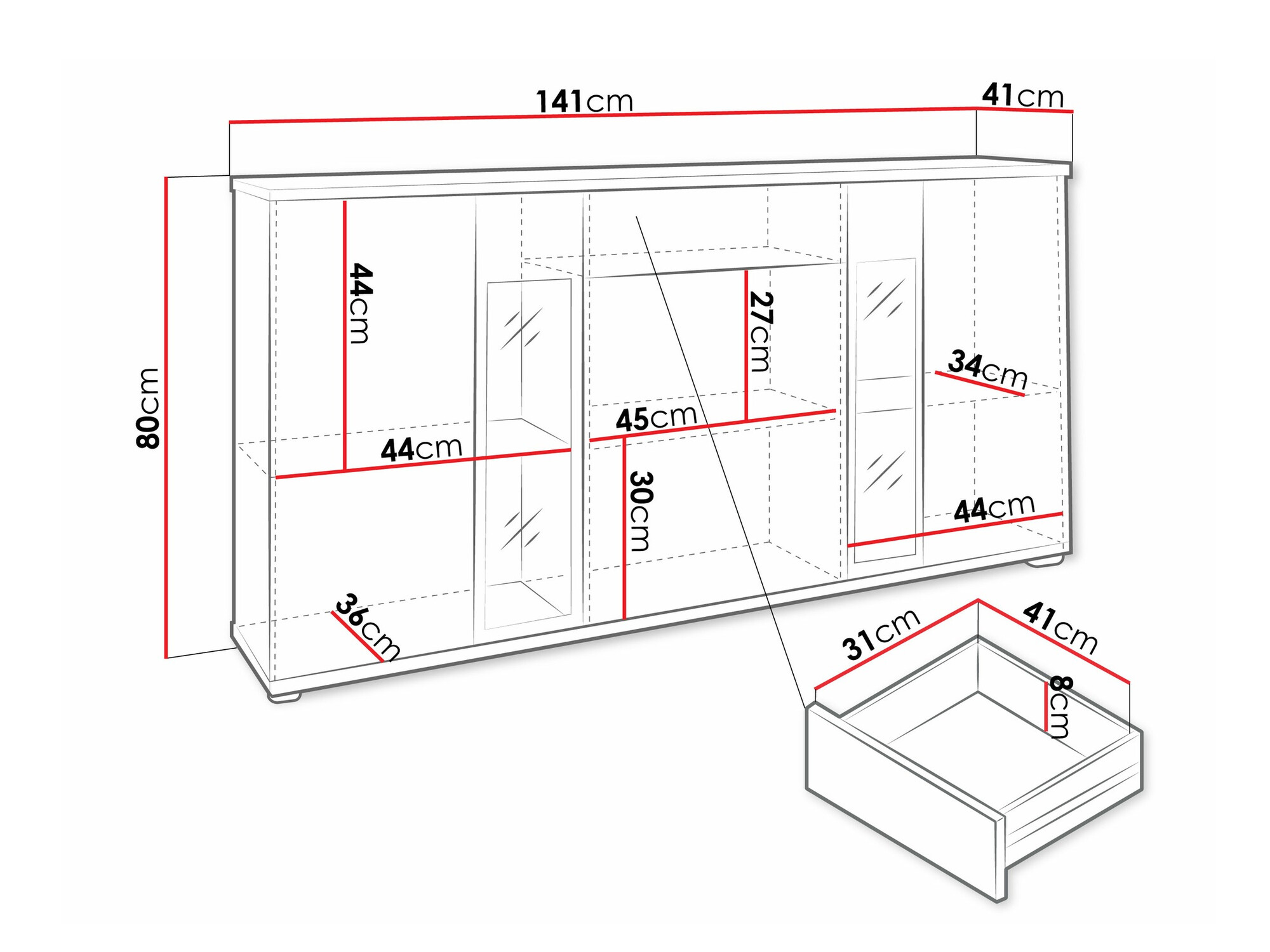 Chest of drawers Genio (Lefkas oak)