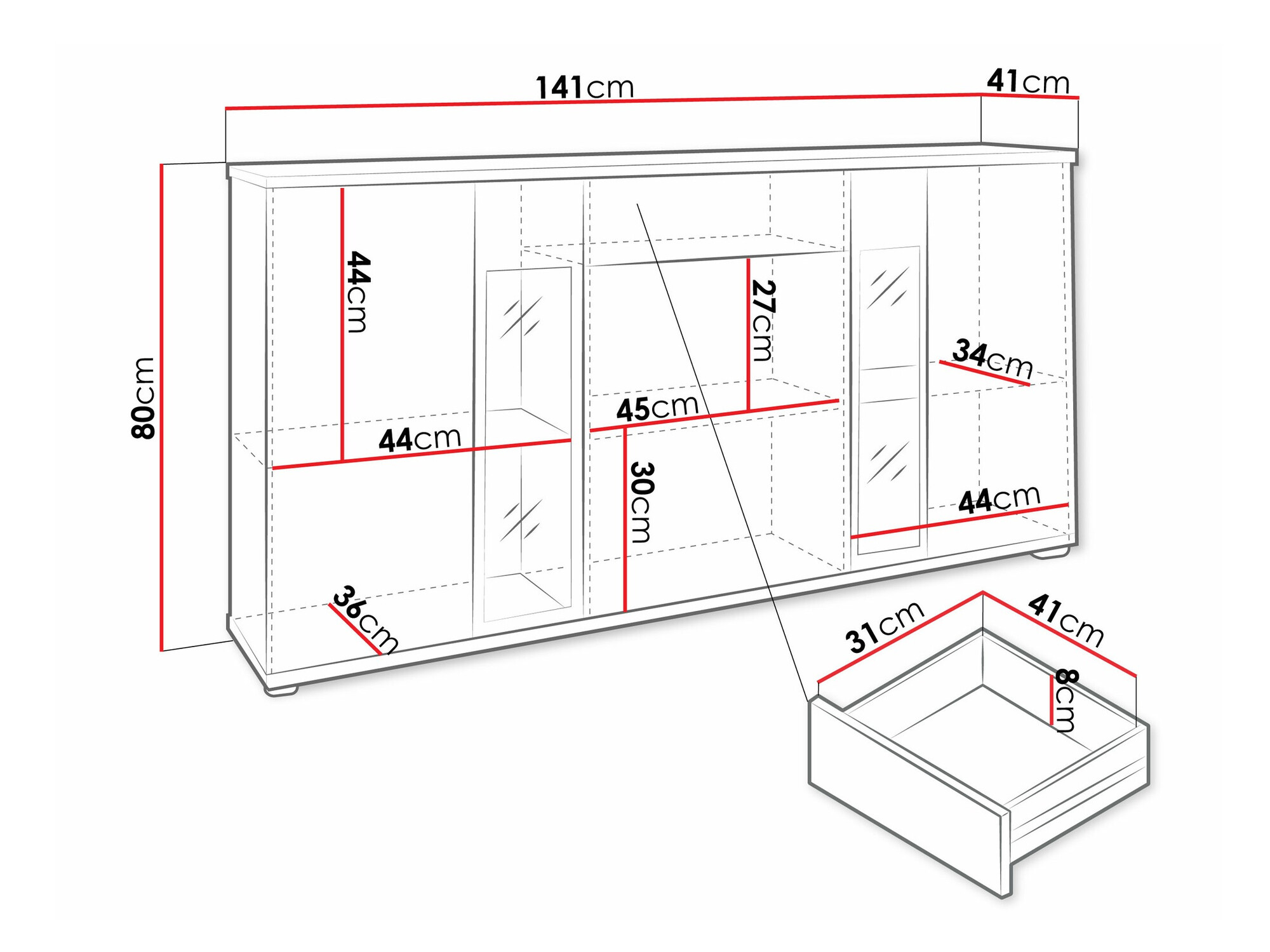 Chest of drawers Genio (Walnut)