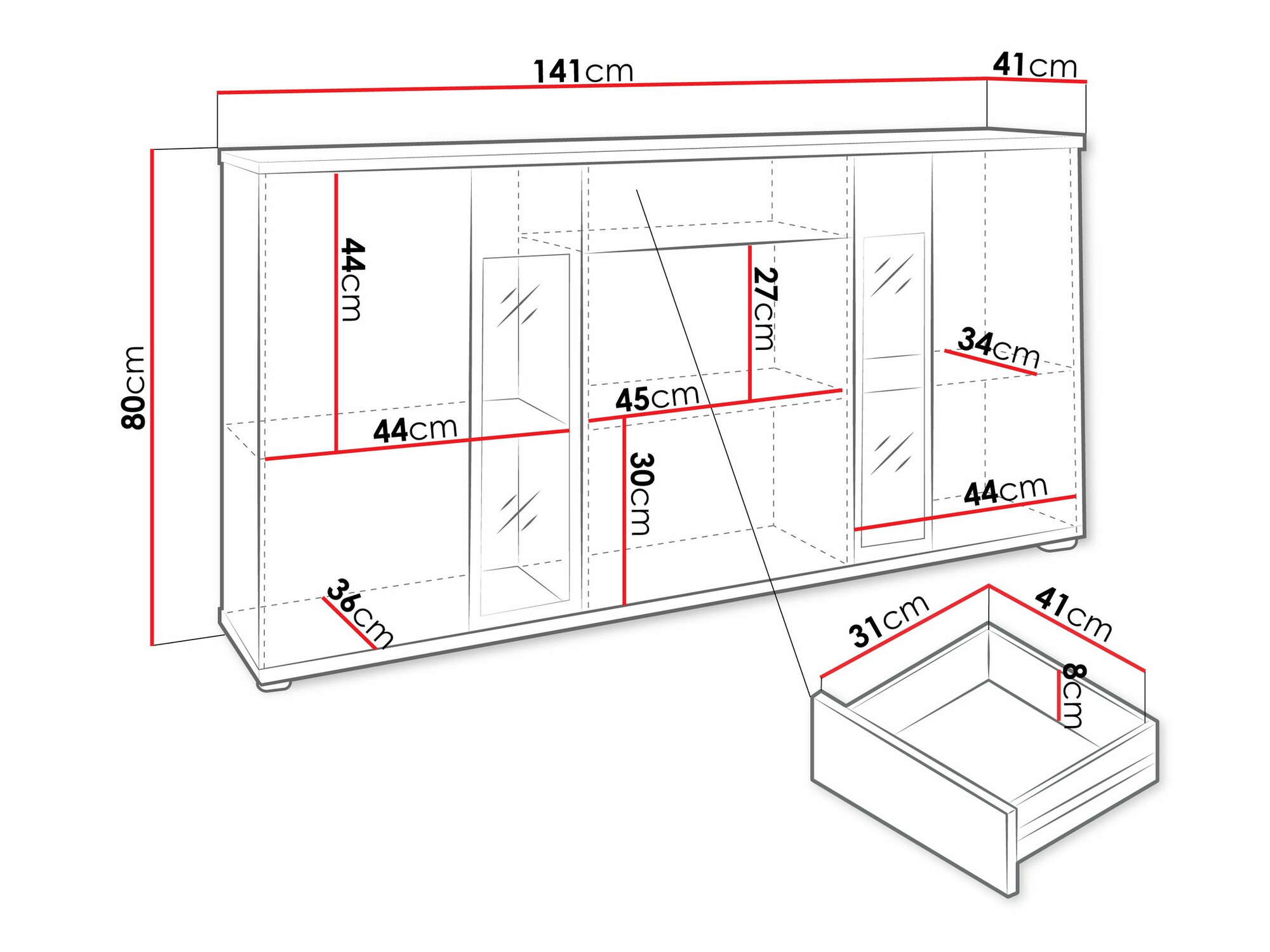 Chest of drawers Genio (White)