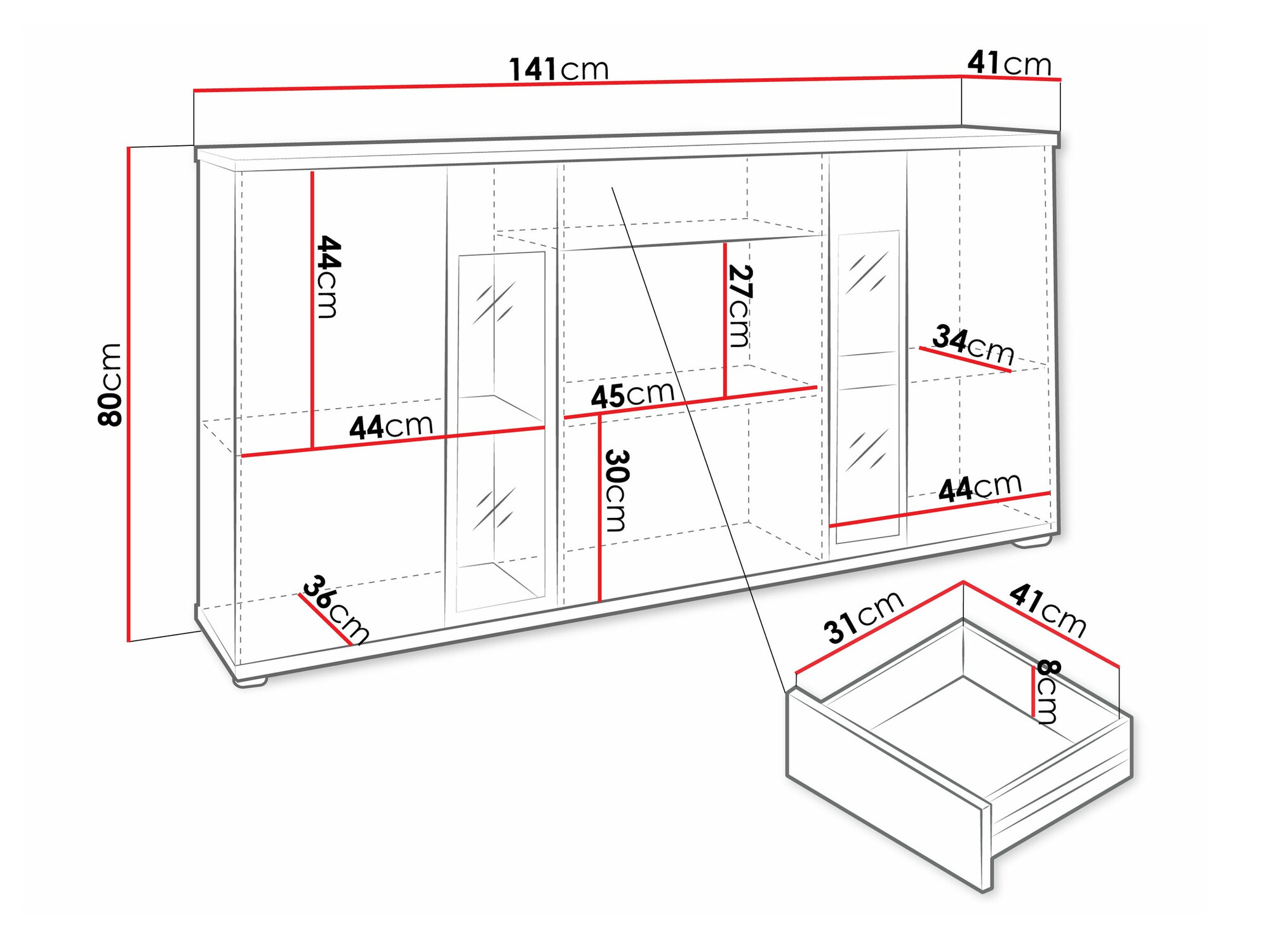 Chest of drawers Genio (White)