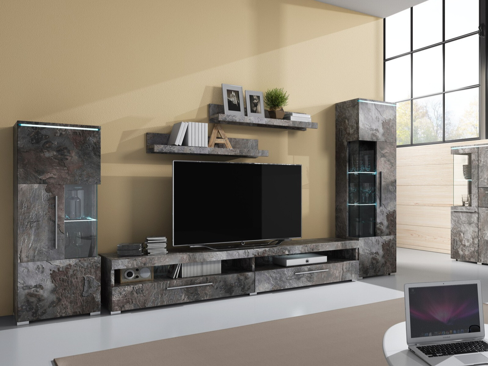 Bookcase Torvire 106 (Dark concrete)