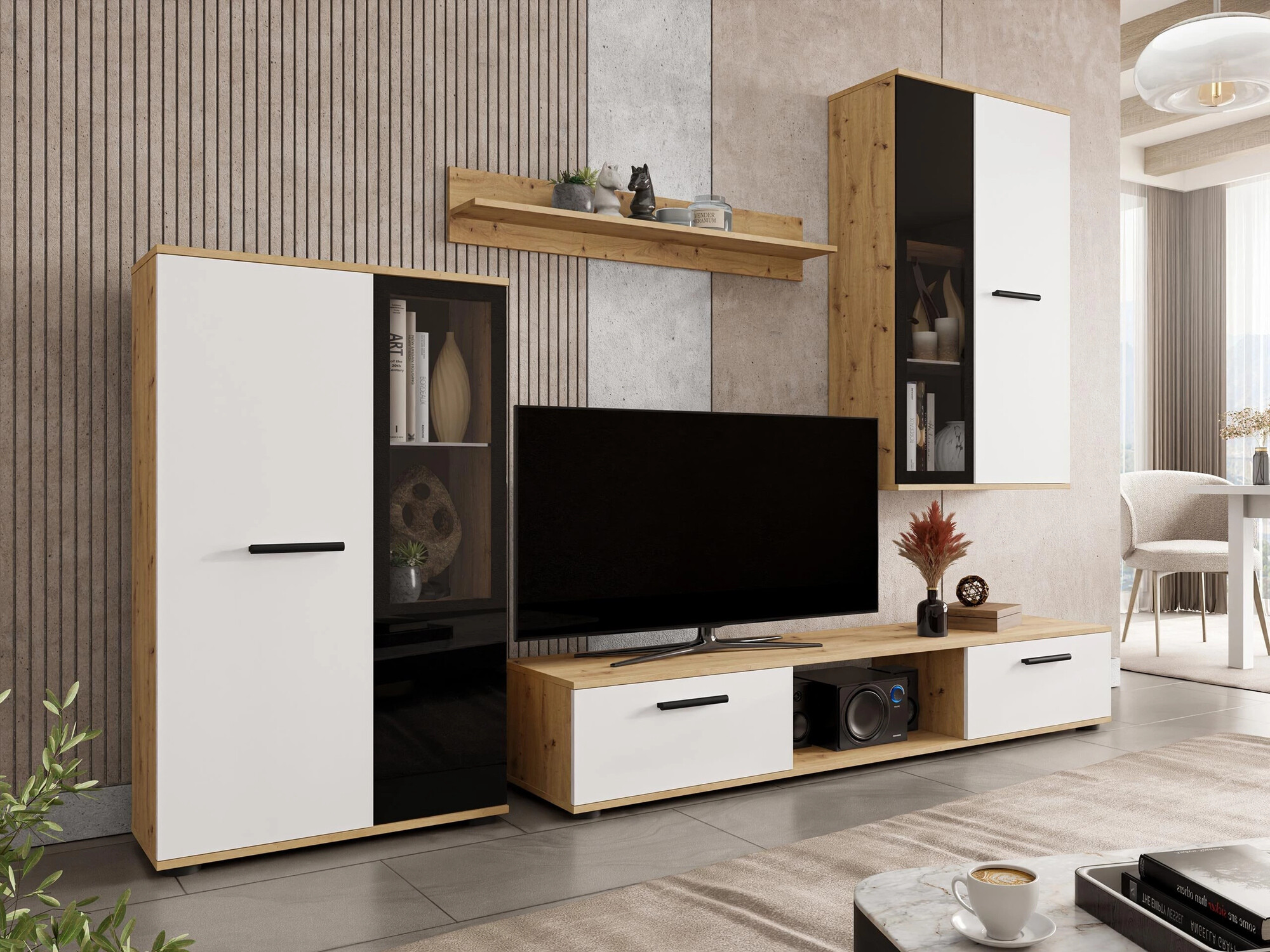 Living room set Genio (Artisan oak + White)
