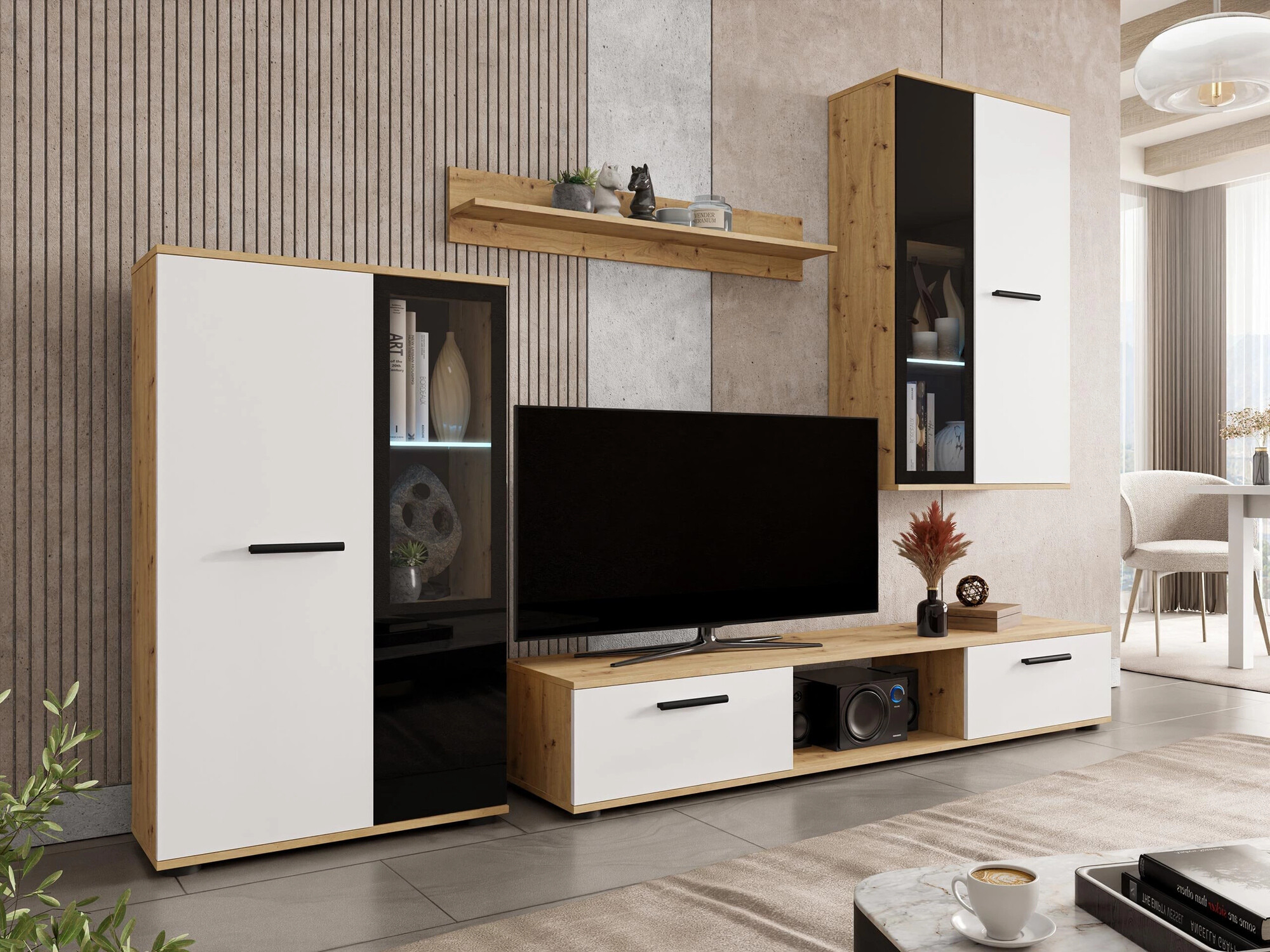 Living room set Genio (Artisan oak + White)
