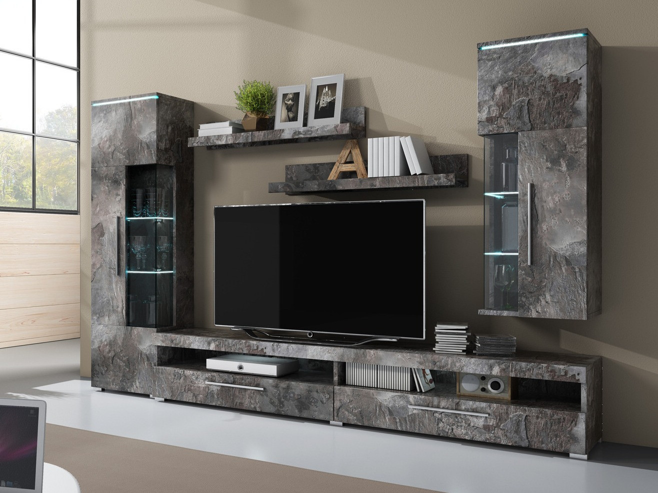 Living room set Torvire 108 (Dark concrete)