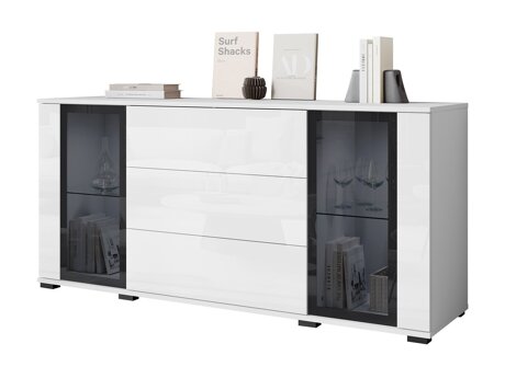 Chest of drawers Torcame 101 (White + Glossy white)