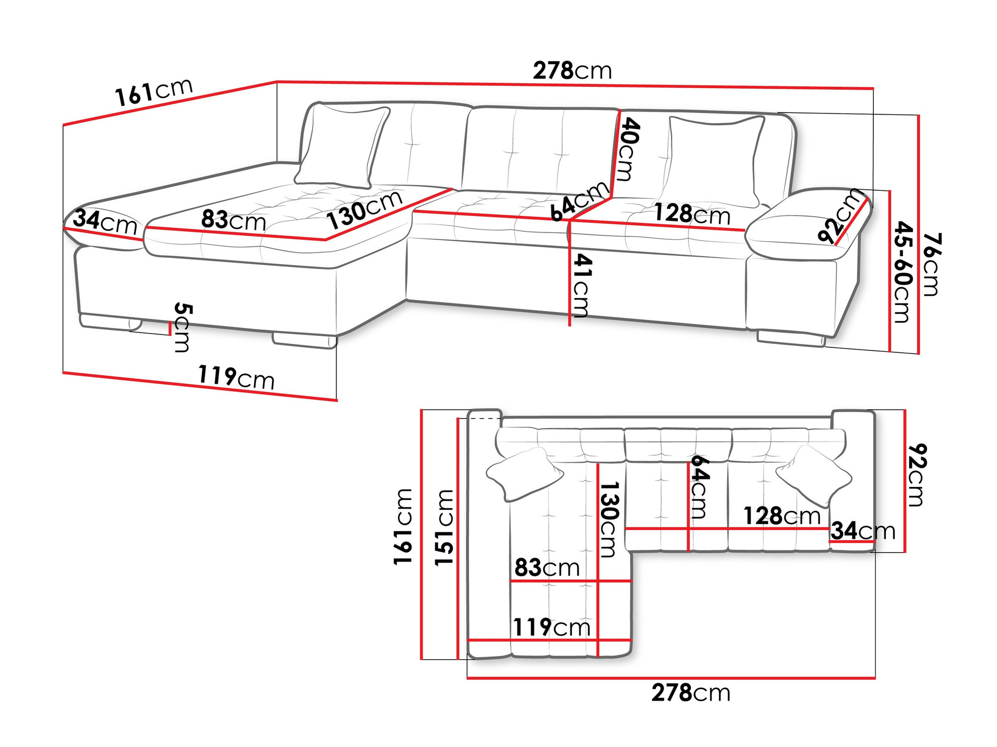 Corner sofa Comfivo Serenitas (Lux 06 + Lux 05)
