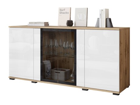 Sideboard Torcame 102 (Wotan Oak + Glossy white)