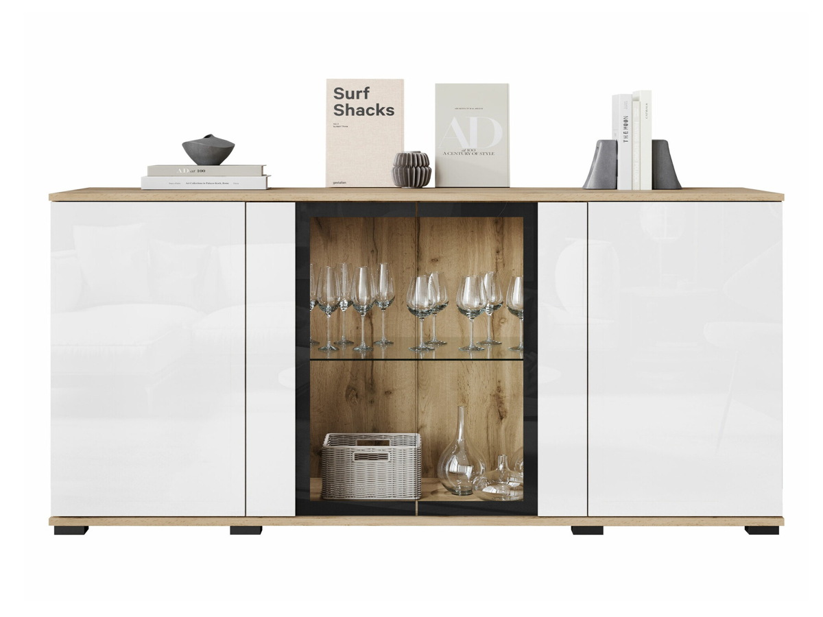 Sideboard Torcame 102 (Wotan Oak + Glossy white)