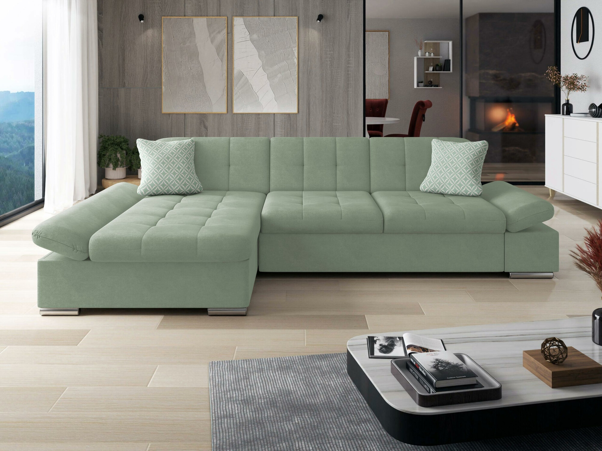 Corner sofa Comfivo Serenitas (Uttario Velvet 2954 + Evo 29)