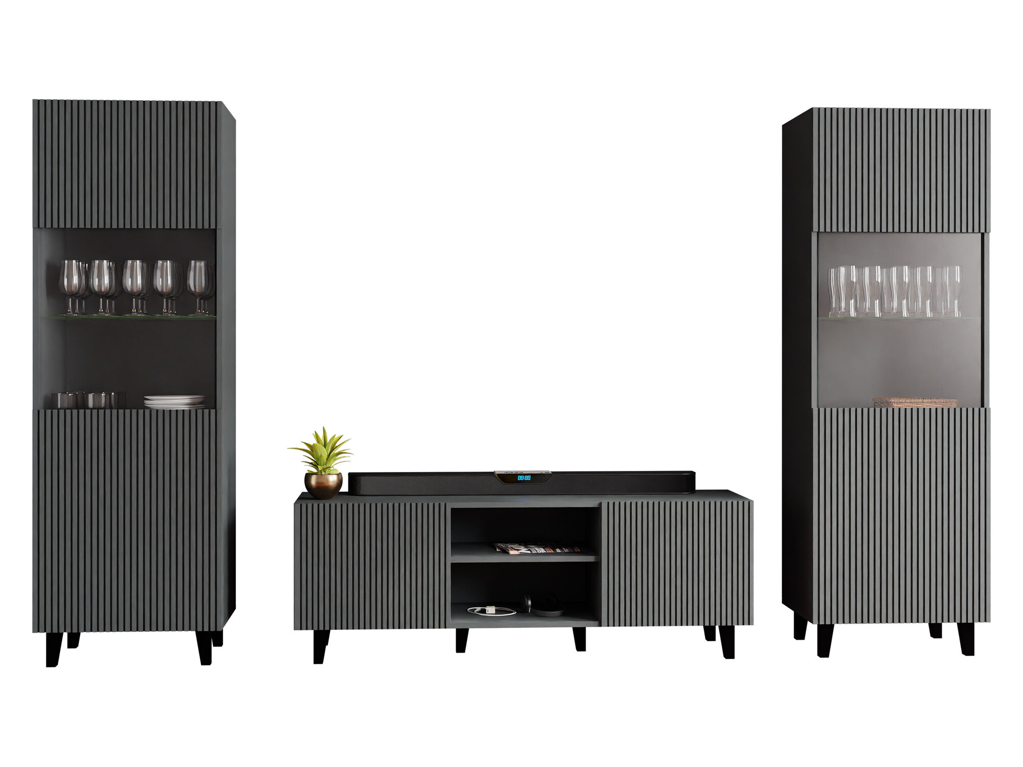 Living room set Comes (Anthracite)