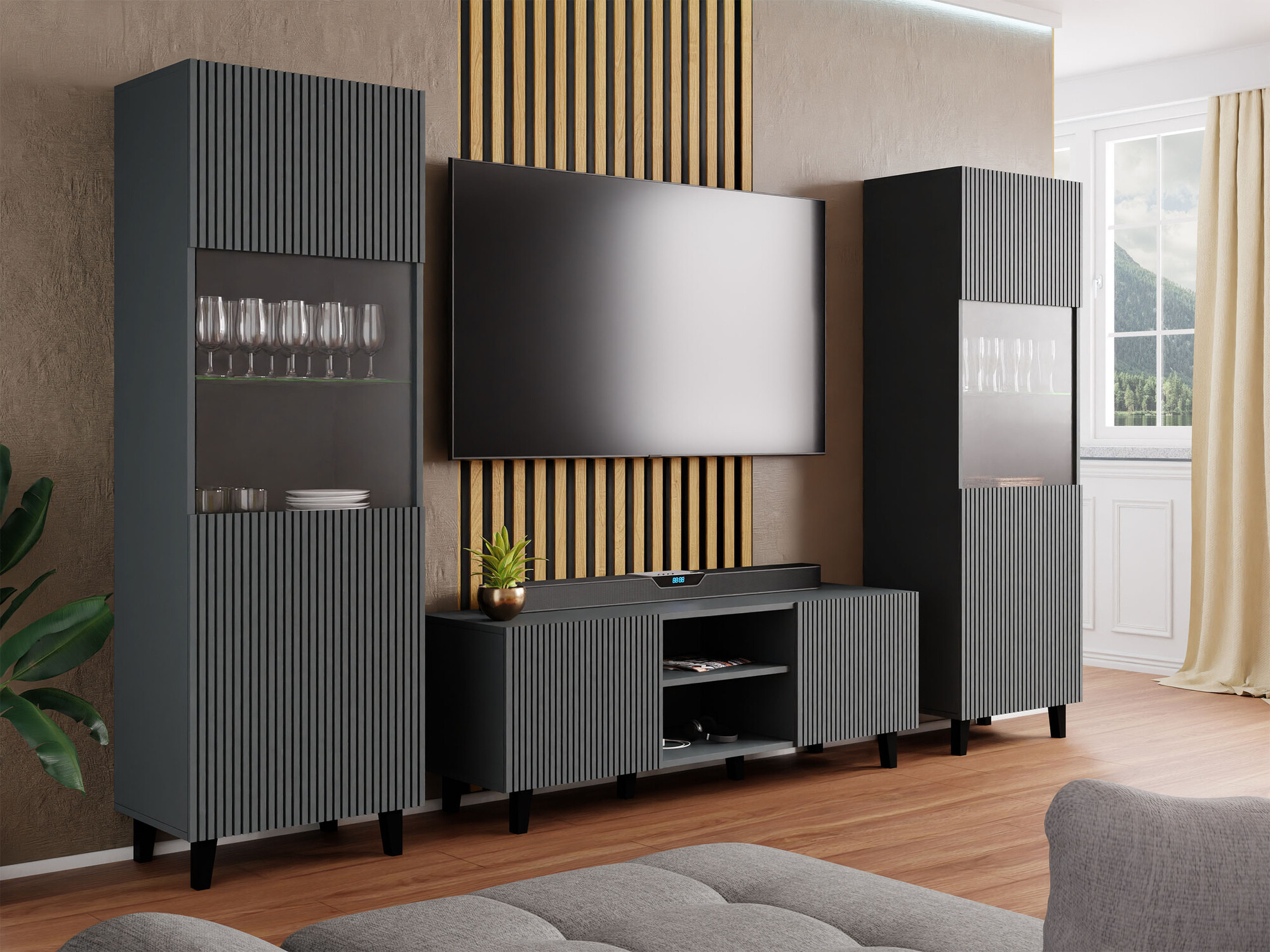 Living room set Remeta 110 (Anthracite)