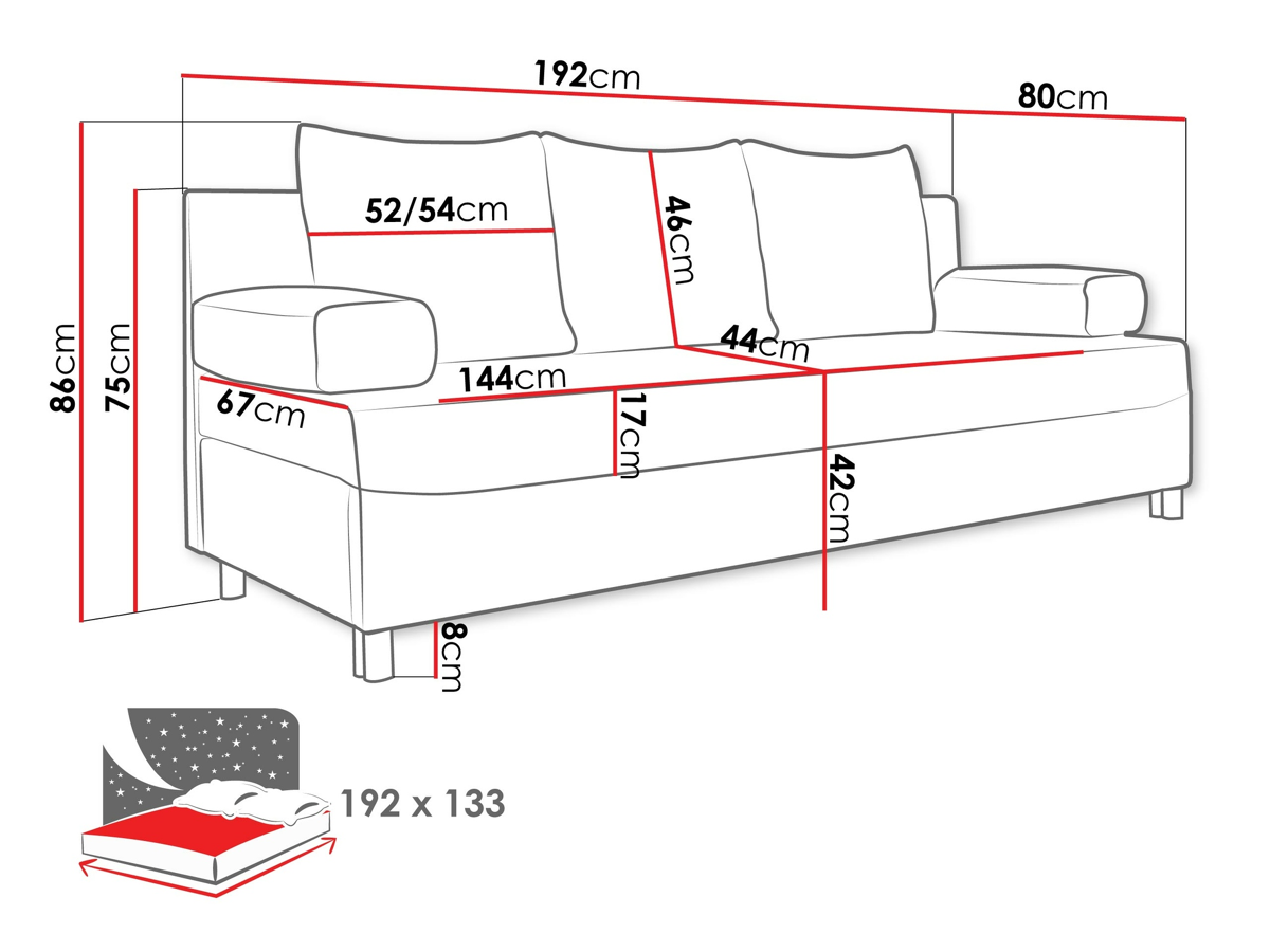 Sofa bed Comfivo 125 (Uttario Velvet 2954)
