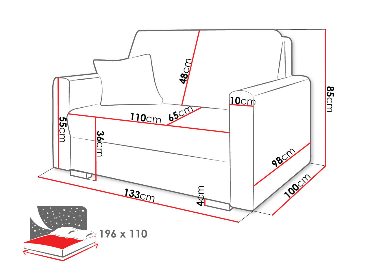 Sofa bed Solrin II (Tilia 86)