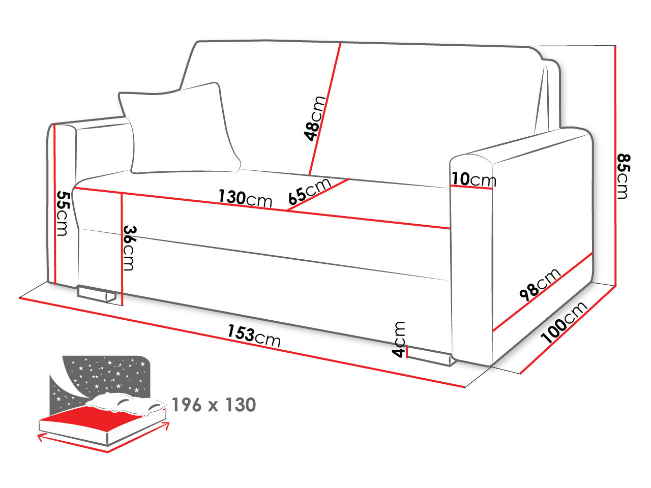 Sofa bed Solrin III (Tilia 90)