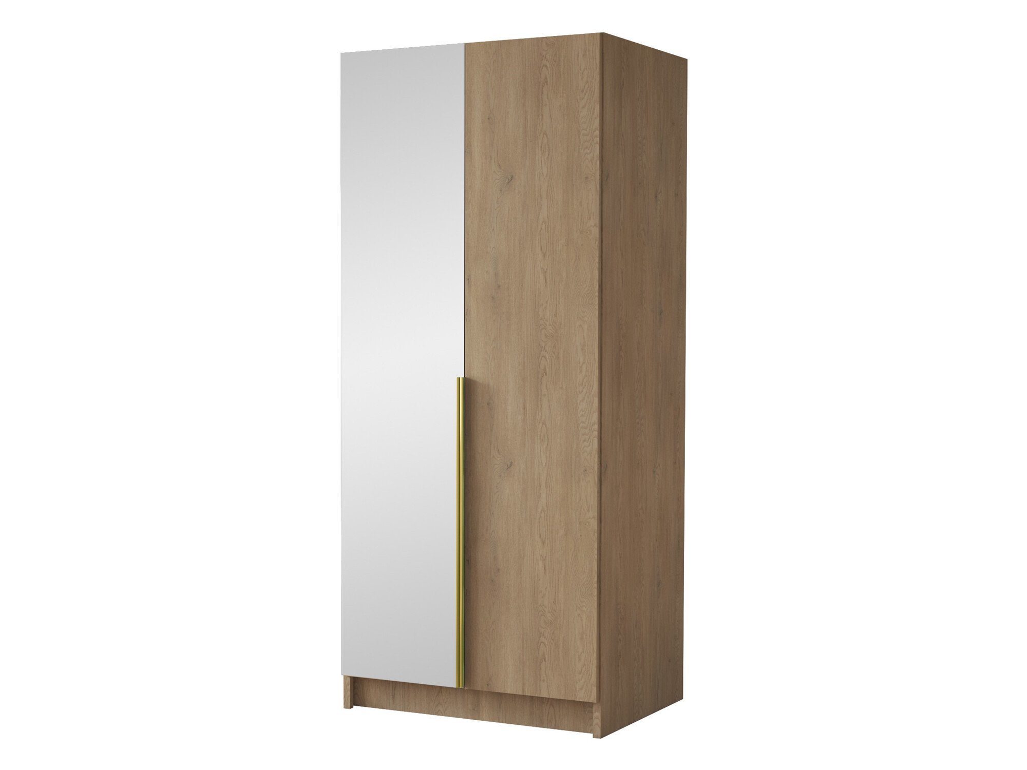 Wardrobe Closico Staton II (Light wood + Golden)