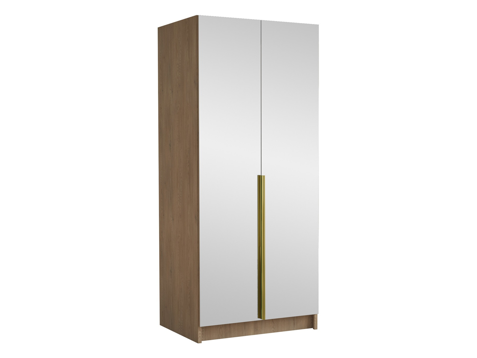 Wardrobe Closico Staton III (Light wood + Golden)