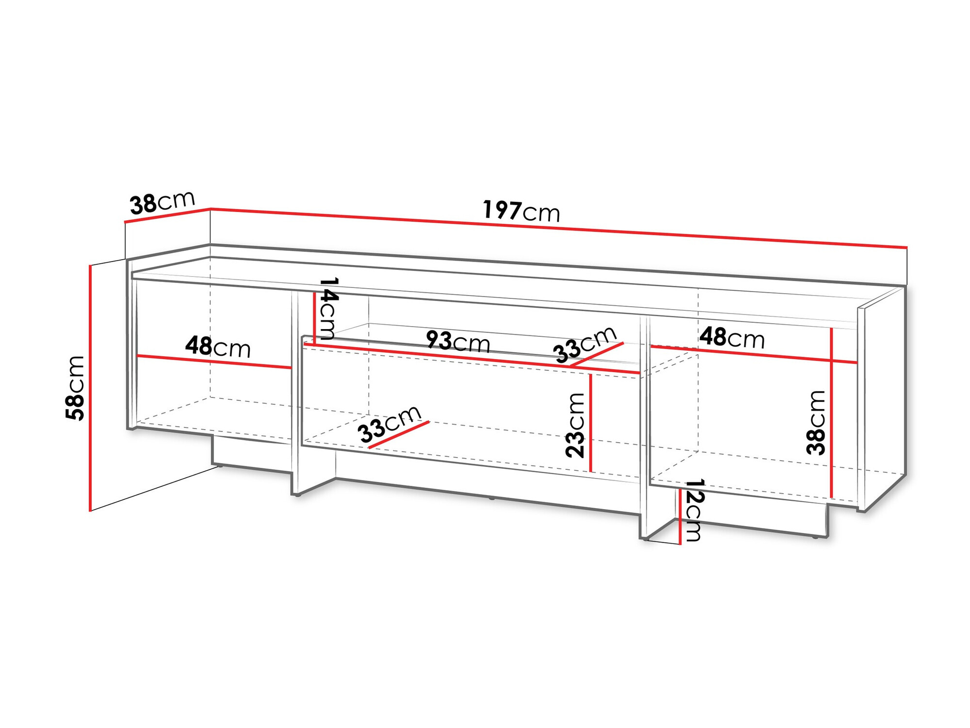 TV stand Filus (Dark oak)