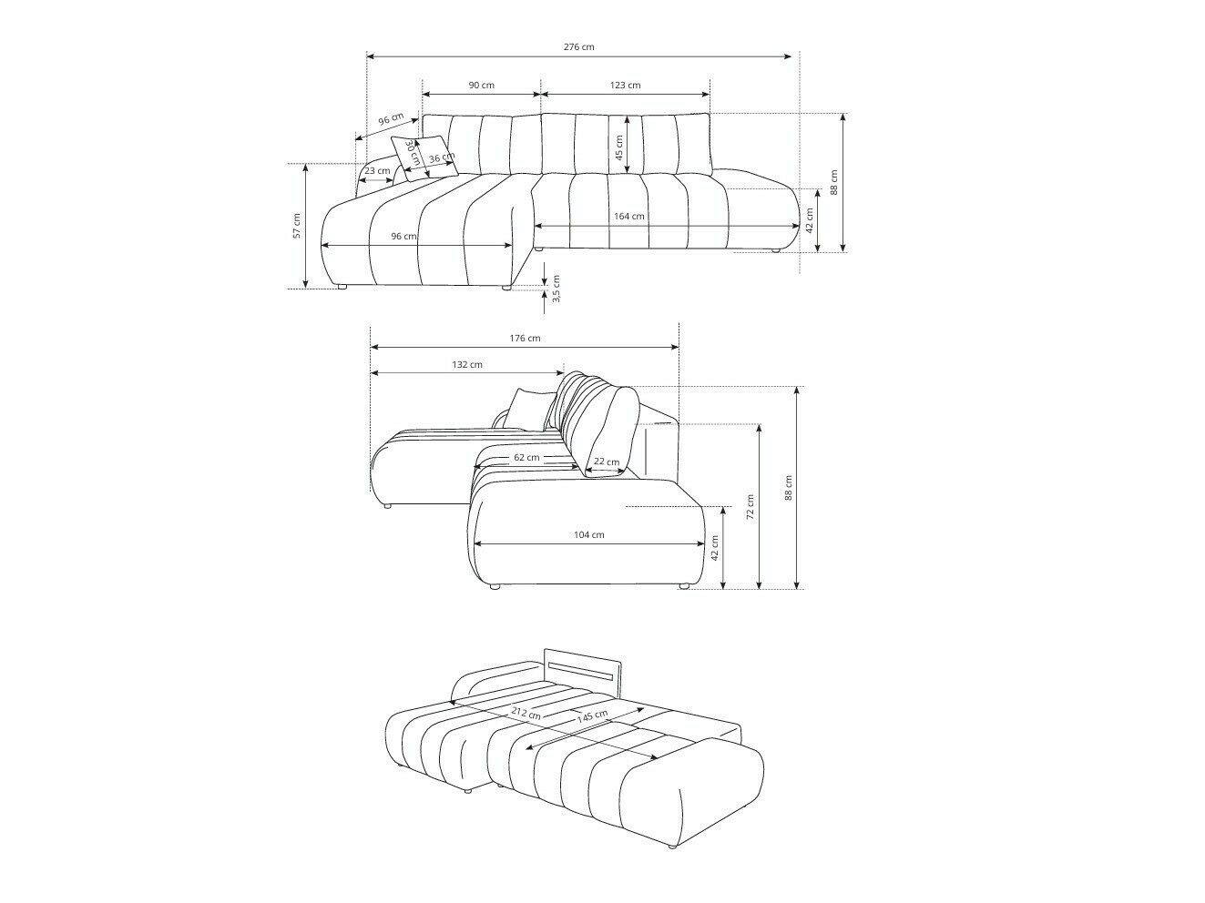 Corner sofa Kingston 152 (Lambi 08)