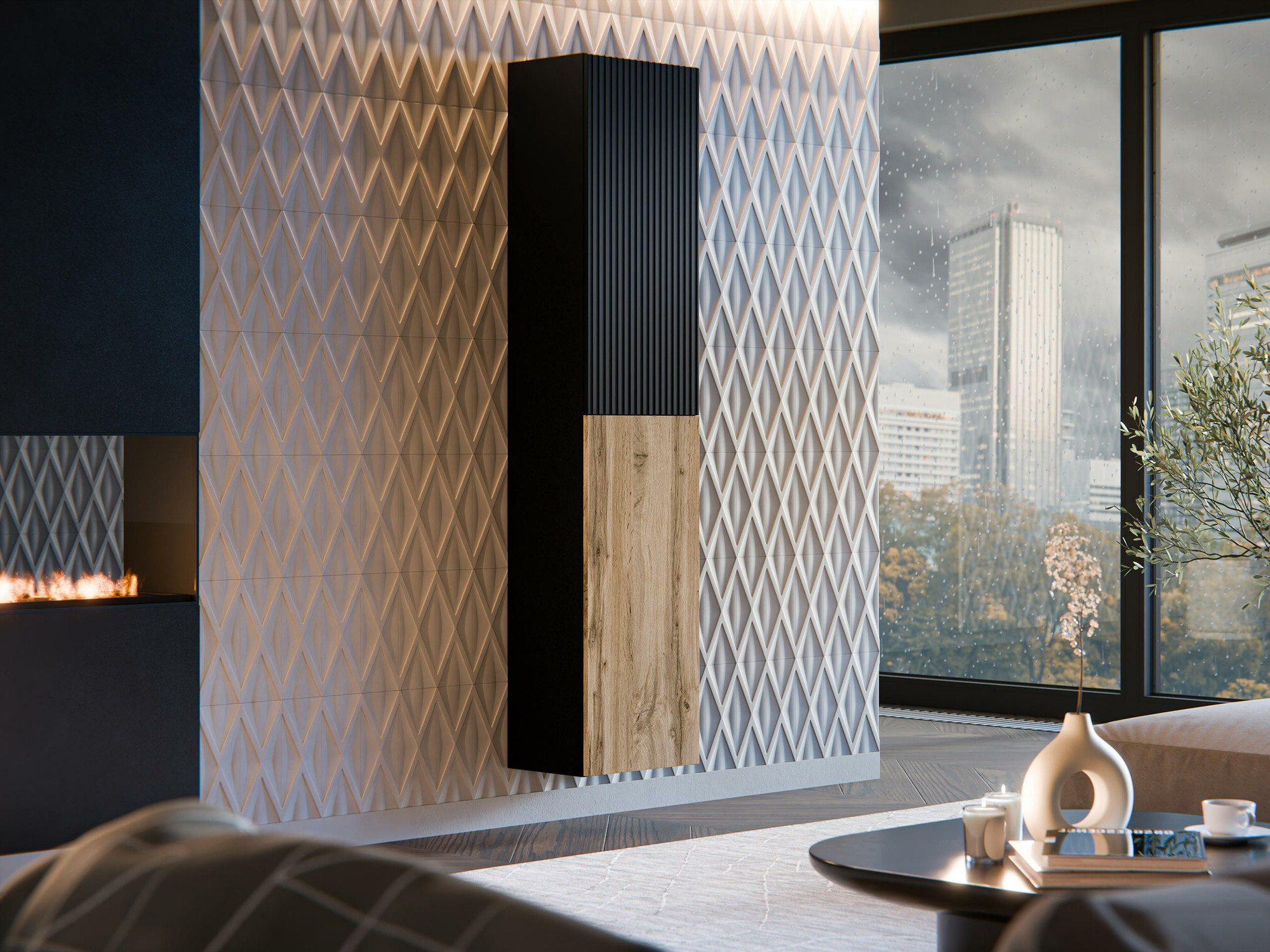 Wall shelf Species (Black + Wotan Oak)