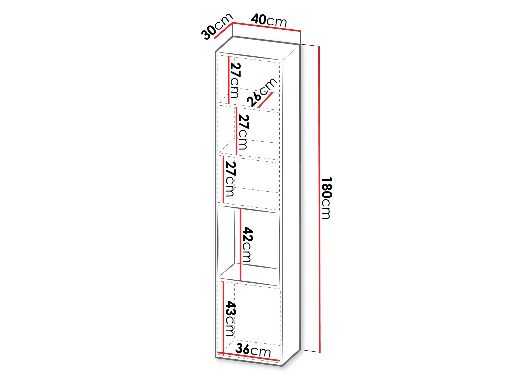 Wall shelf Species I (Black + Wotan Oak)