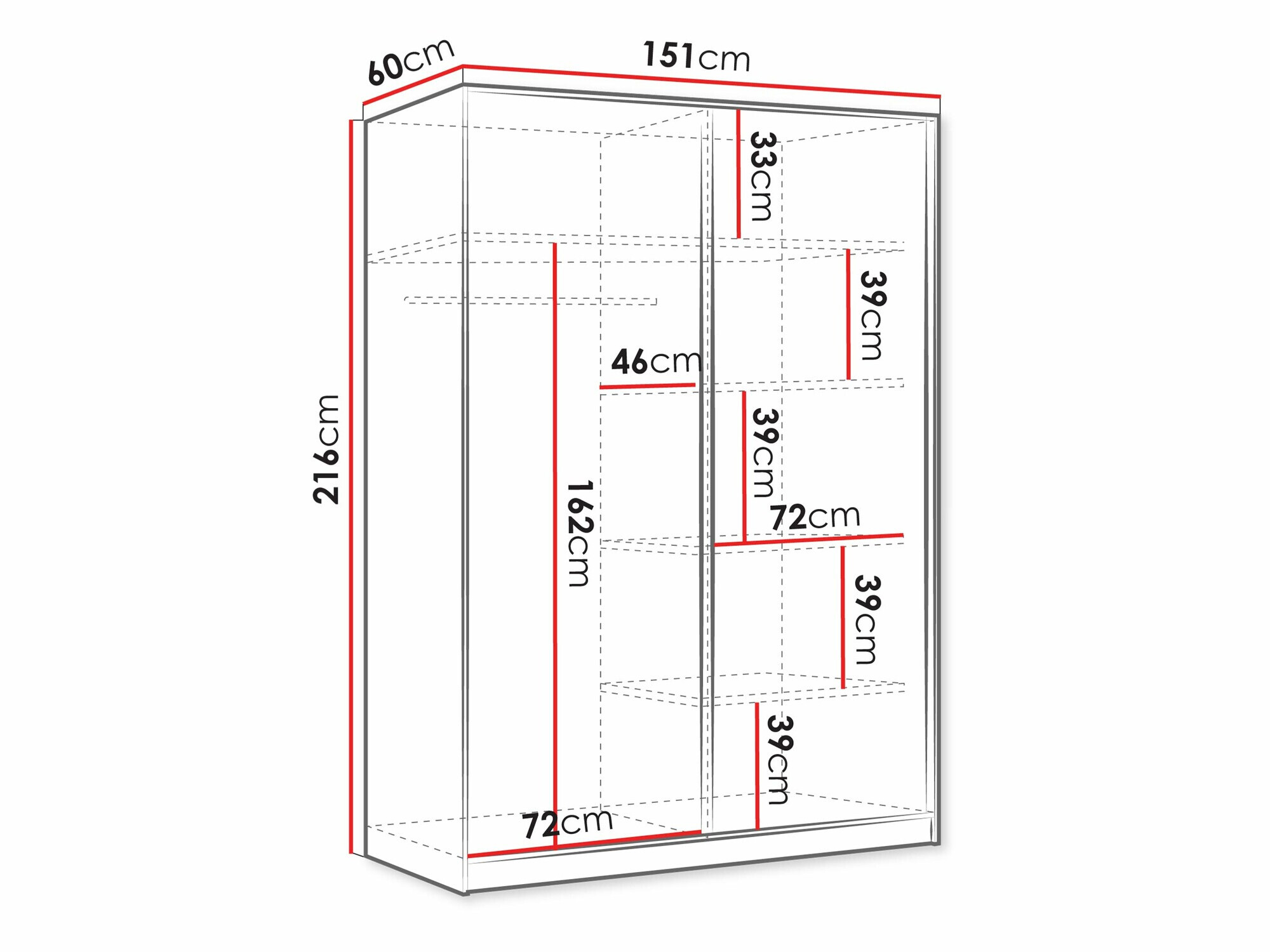 Wardrobe Comfivo Larmire 124 (White)