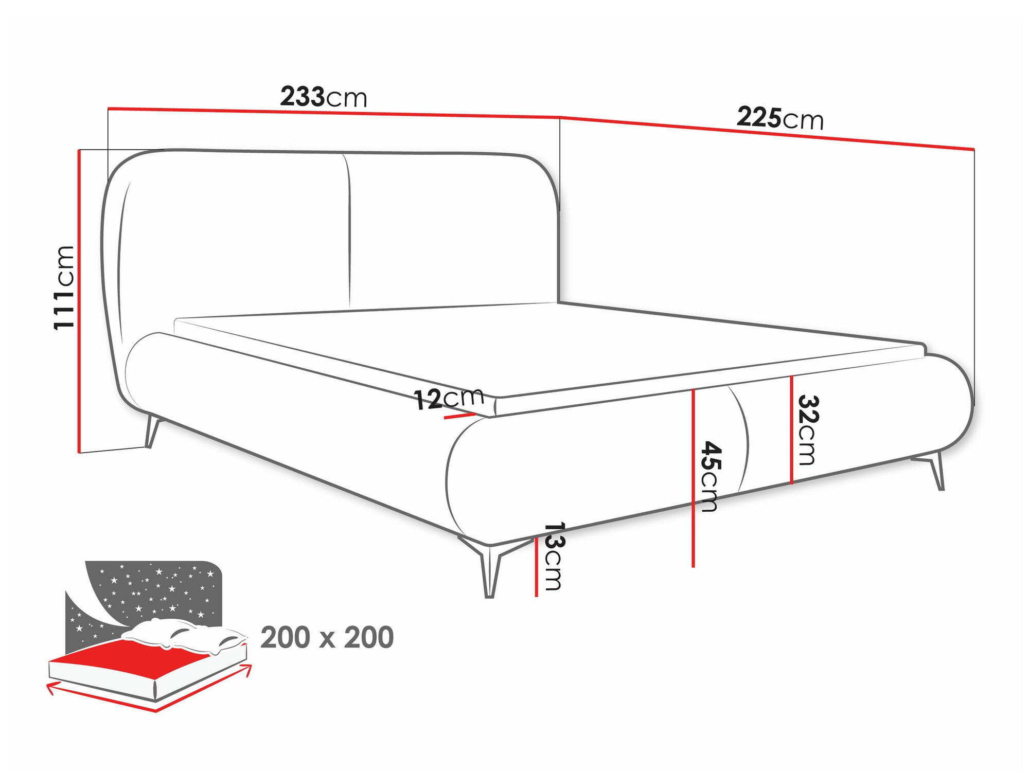 Bed Clovis 119 (Coral 50)
