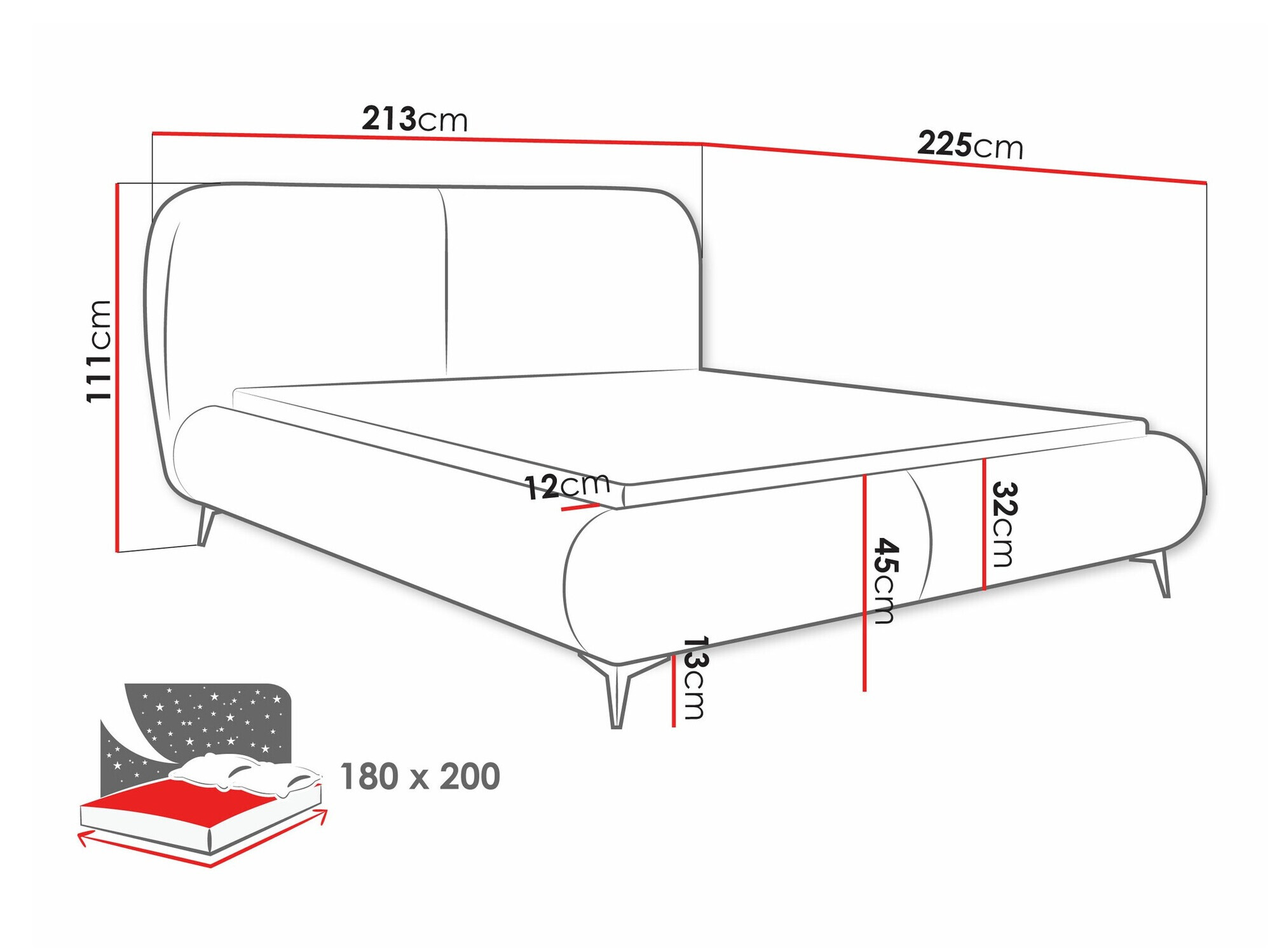 Bed TrendyNest Fenara (Coral 45)