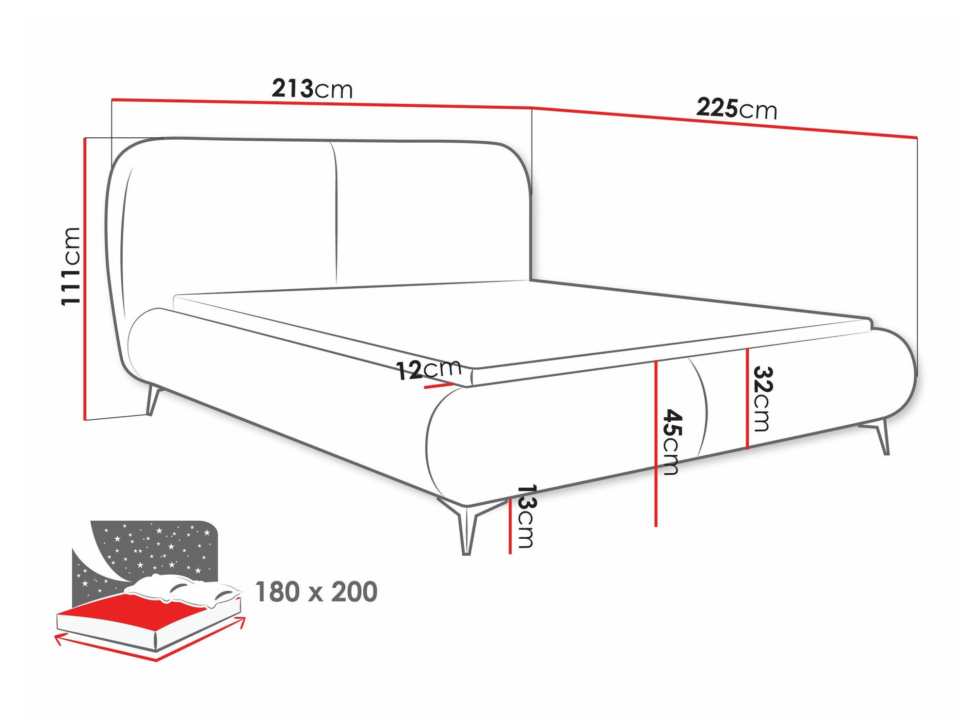 Bed TrendyNest Fenara (Coral 50)
