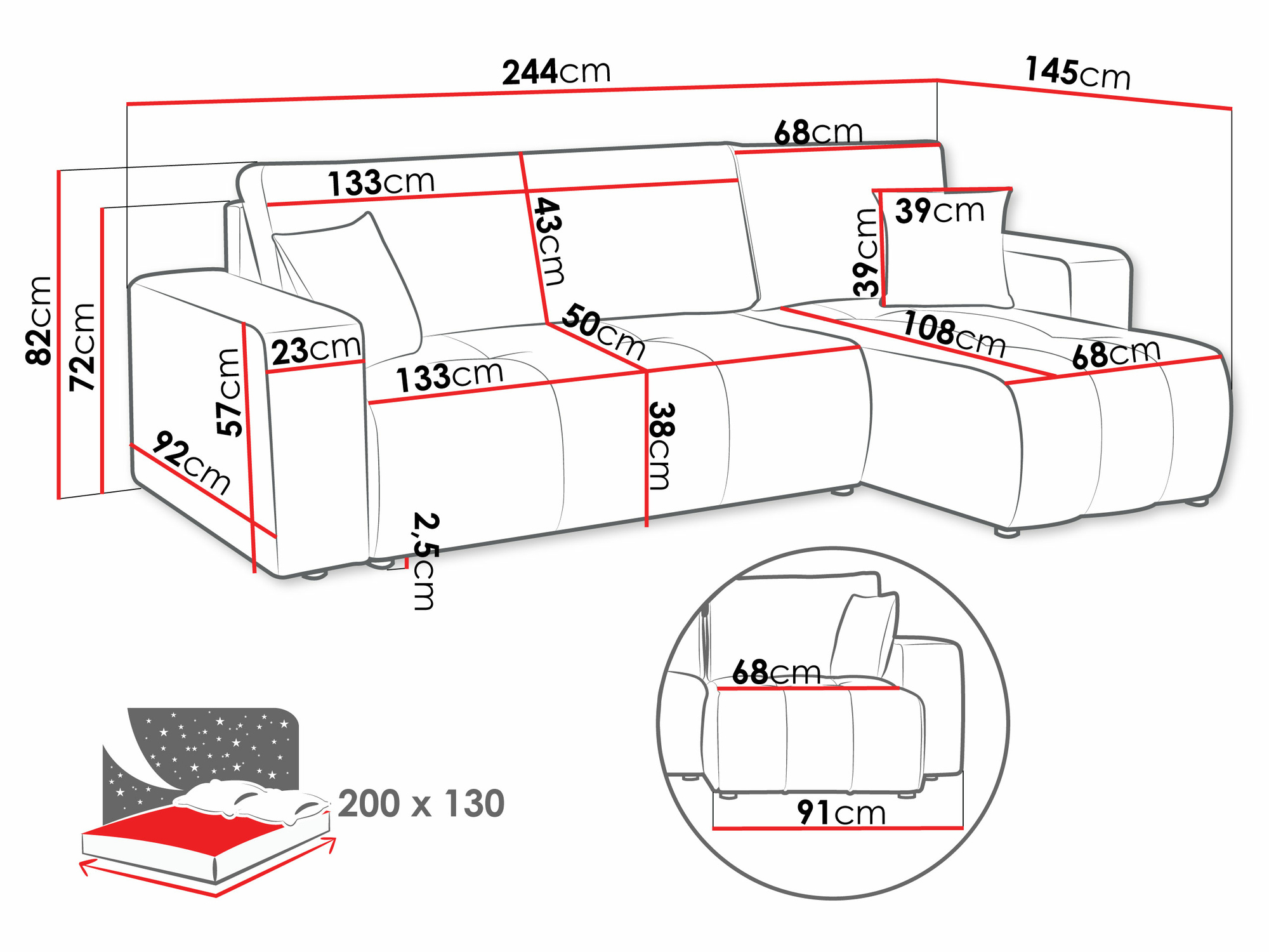 Corner sofa Comfivo Laurus (Velo 623)