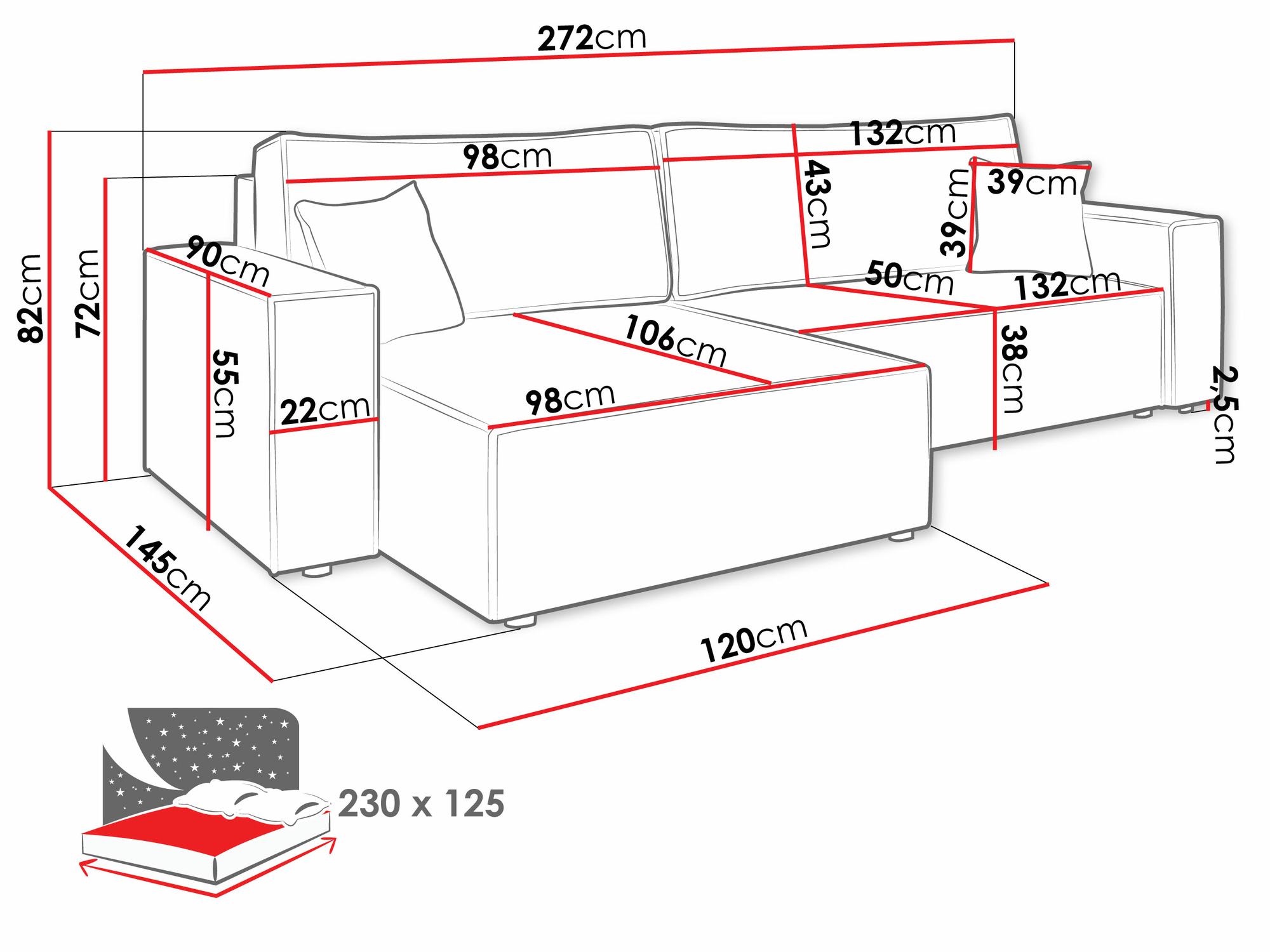 Corner sofa Vespes II (Poso 100)