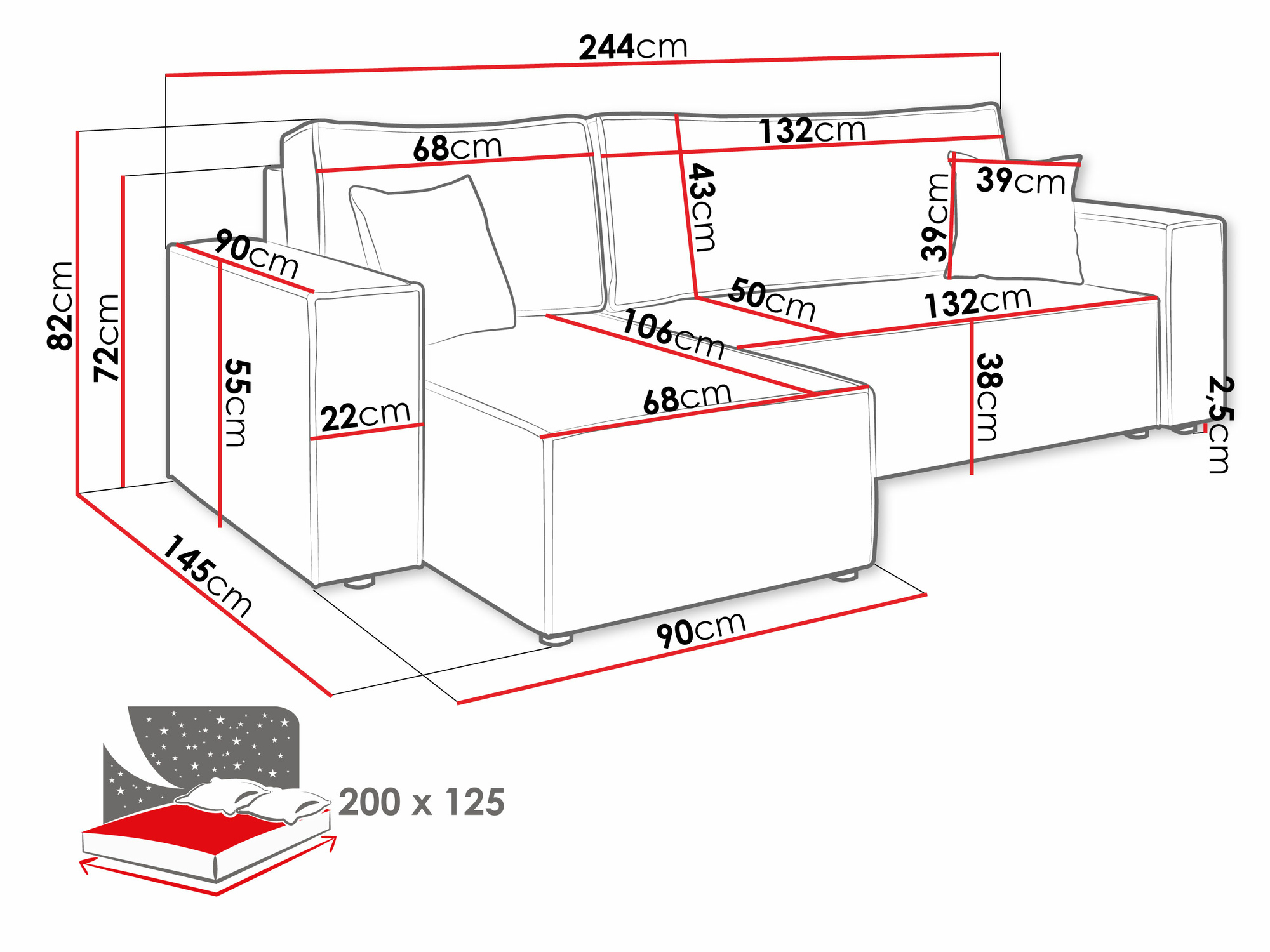 Corner sofa Vespes (Poso 100)