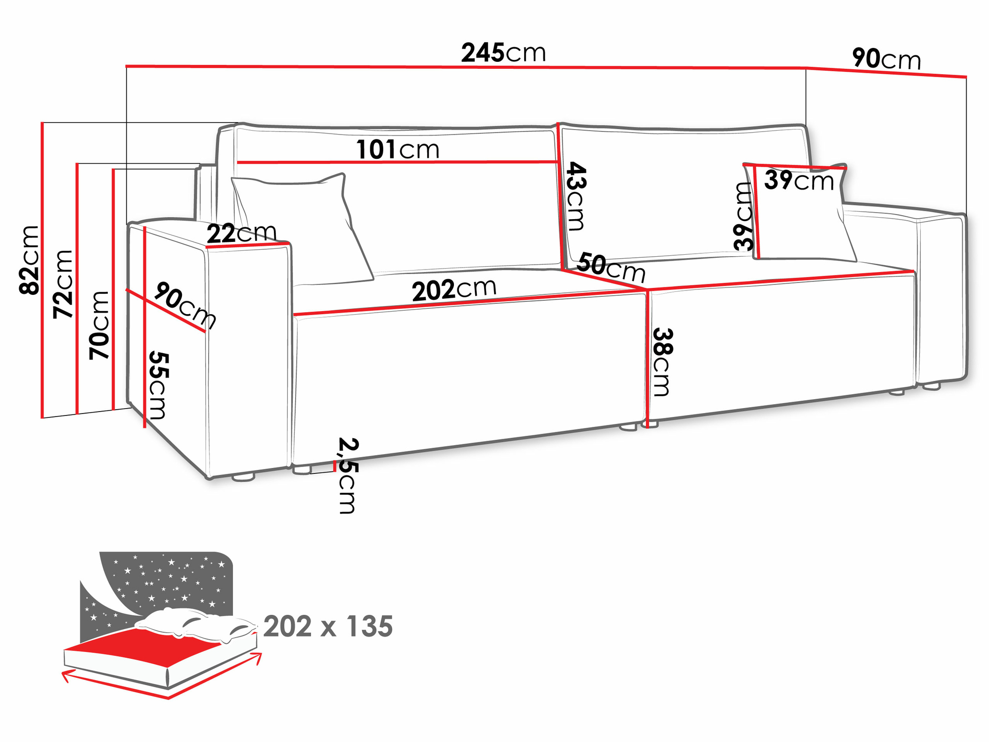 Sofa bed Vespes (Poso 100)