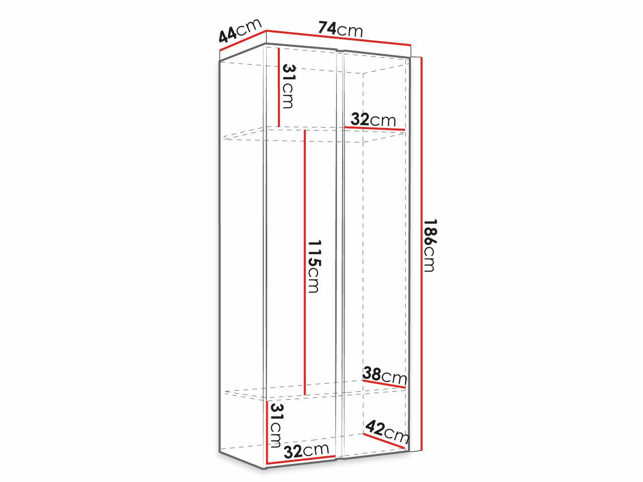 Wardrobe Pinis I (Artisan oak + Black)
