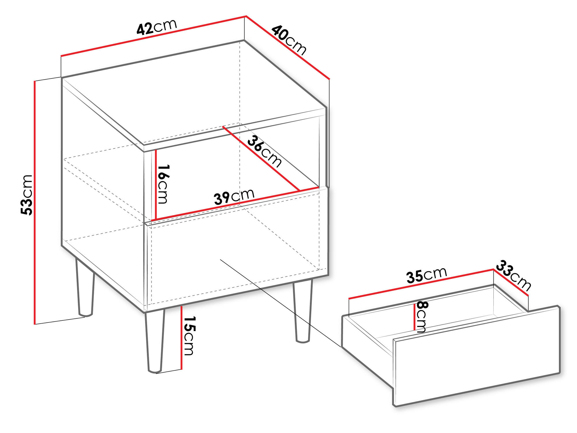 Bedside table Comfivo Mavmono 103 (Black)