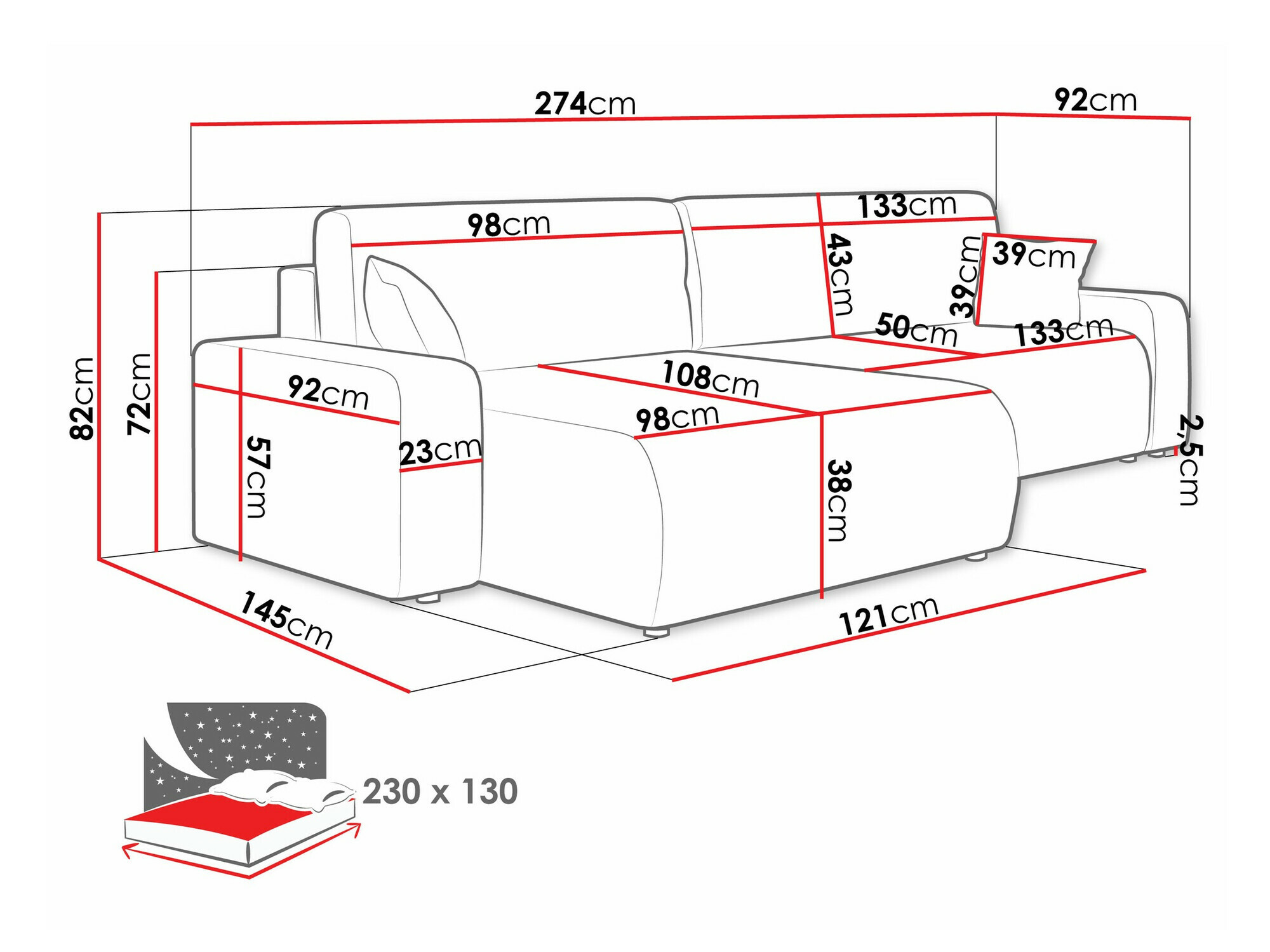 Corner sofa Doctral I (Poso 14)