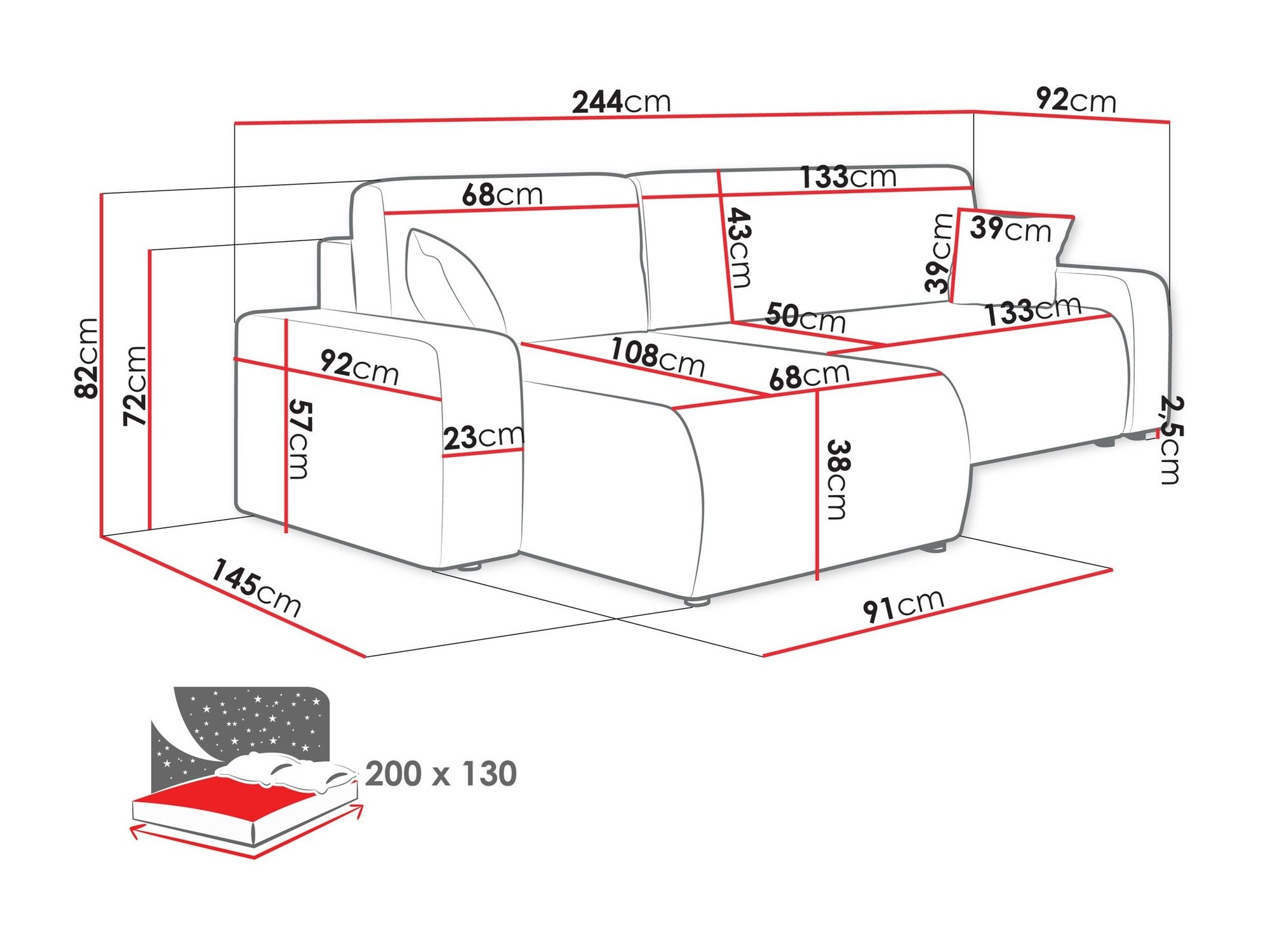 Corner sofa Doctral III (Poso 22)