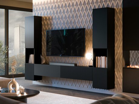Living room set Calveru 107 (Black)