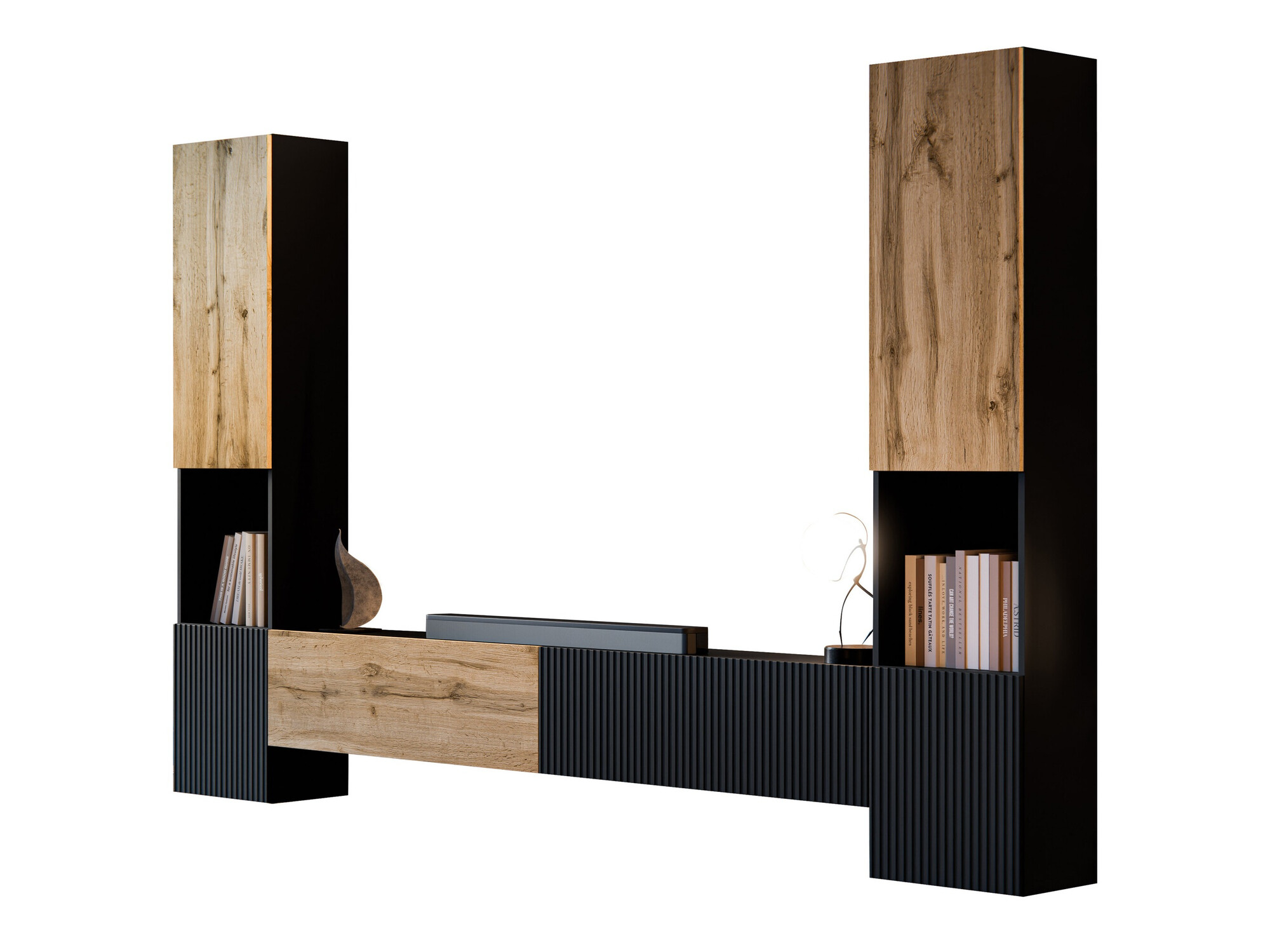 Living room set Species III (Black + Wotan Oak)