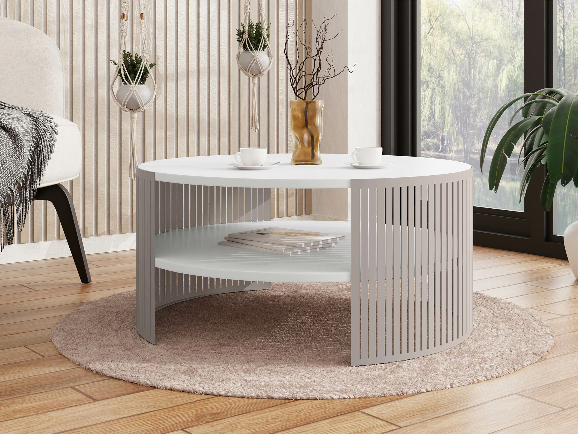 Coffee table Civer VIII (Cashmere + White)