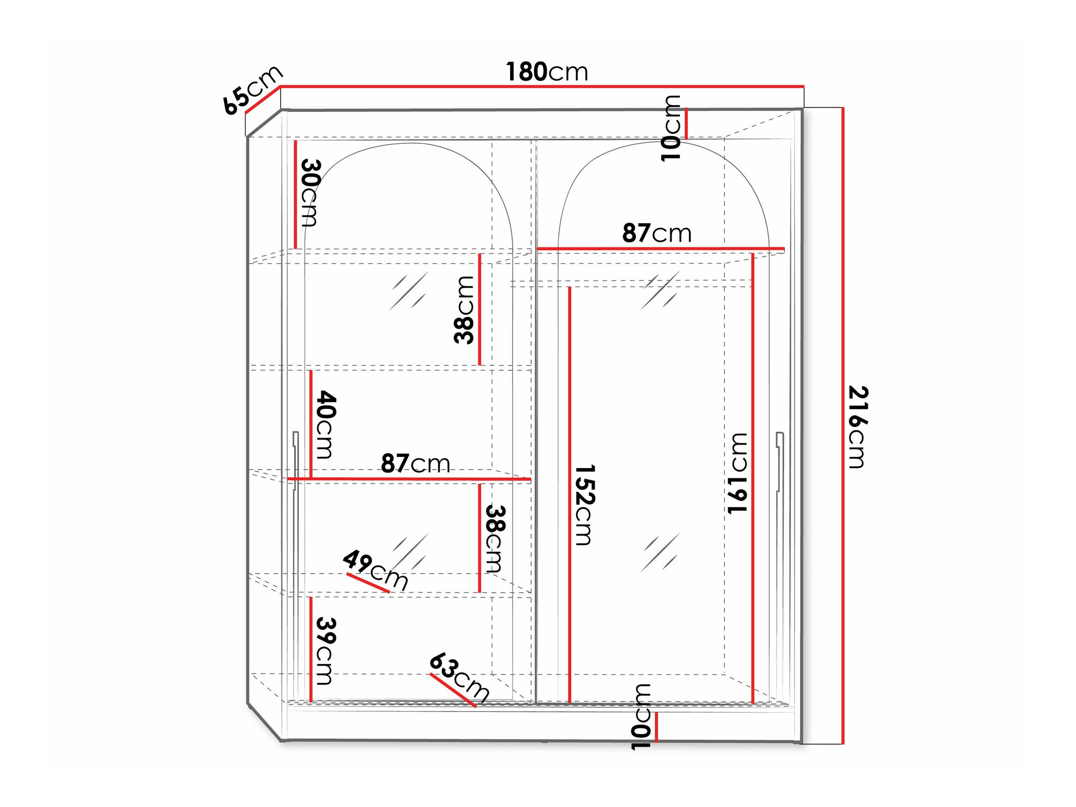 Wardrobe Toledo 132 (Black)