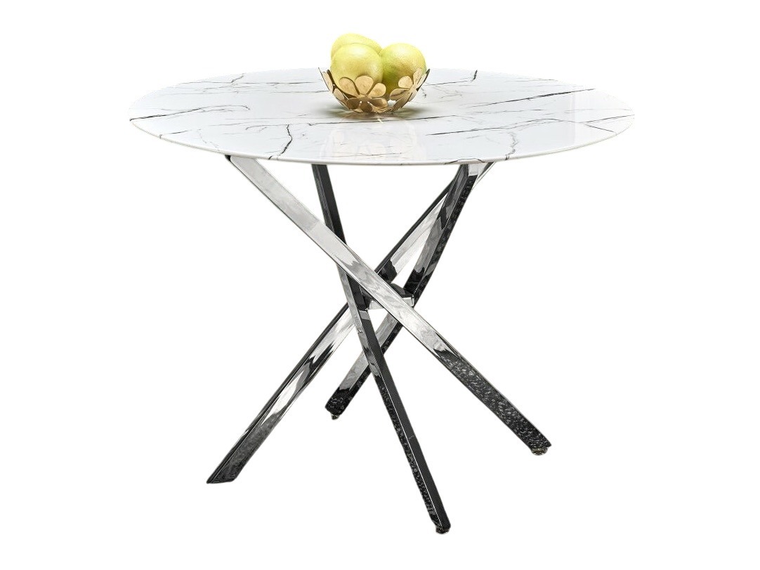 Table Houston 1538 (Silver + White marble)