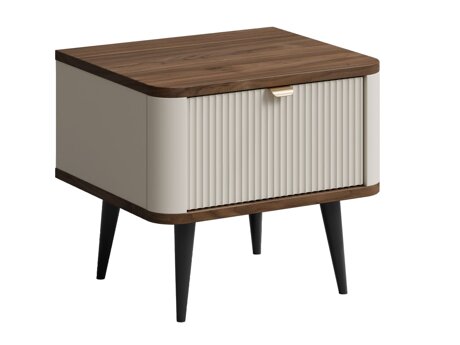 Bedside table Lufela 116 (Cashmere + Walnut)