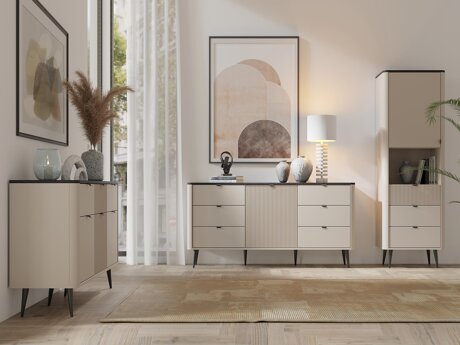 Living room set Lufela 122 (Cashmere + Grey marble)