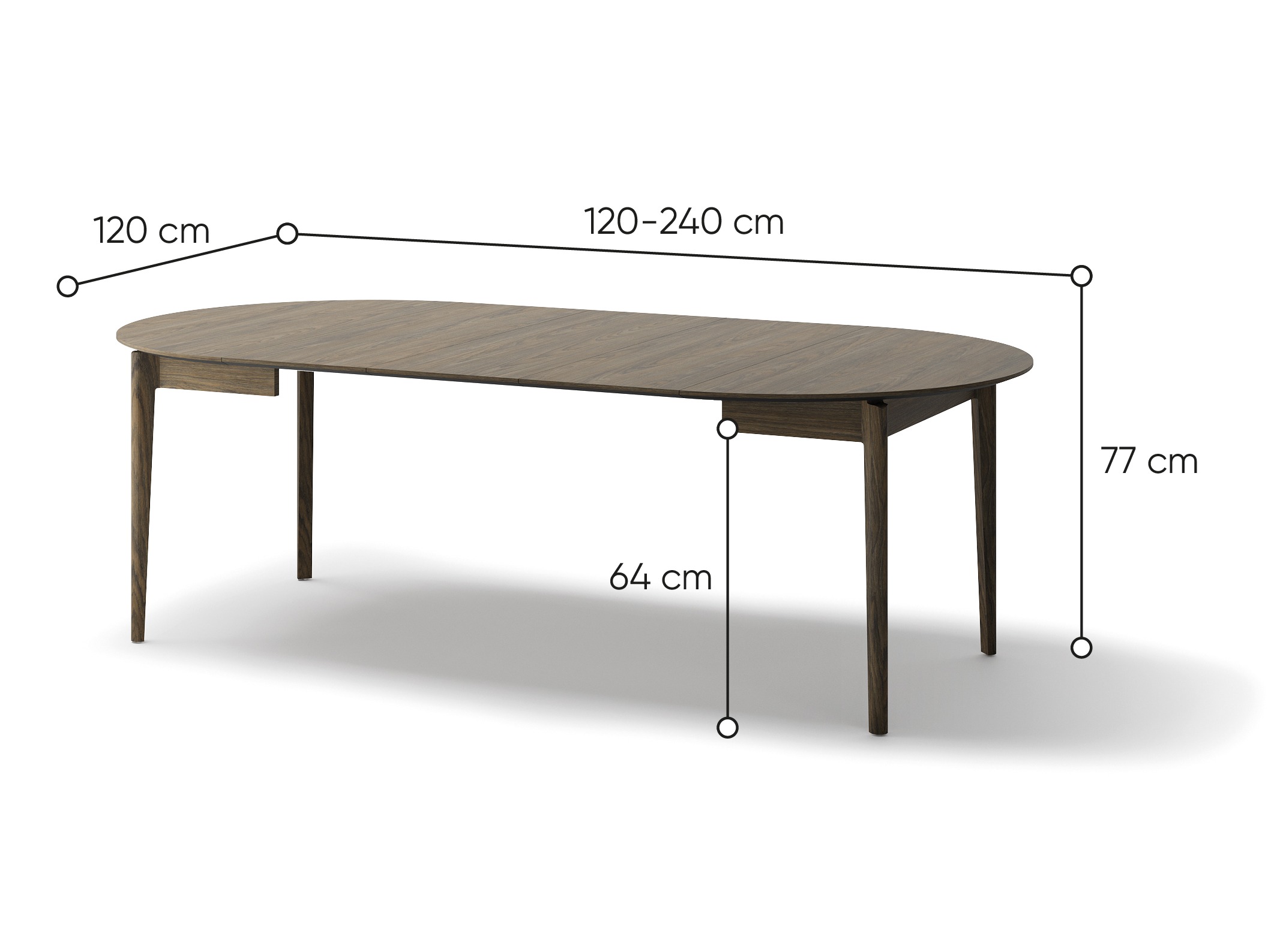 Table Fresno 175 (Dark oak)