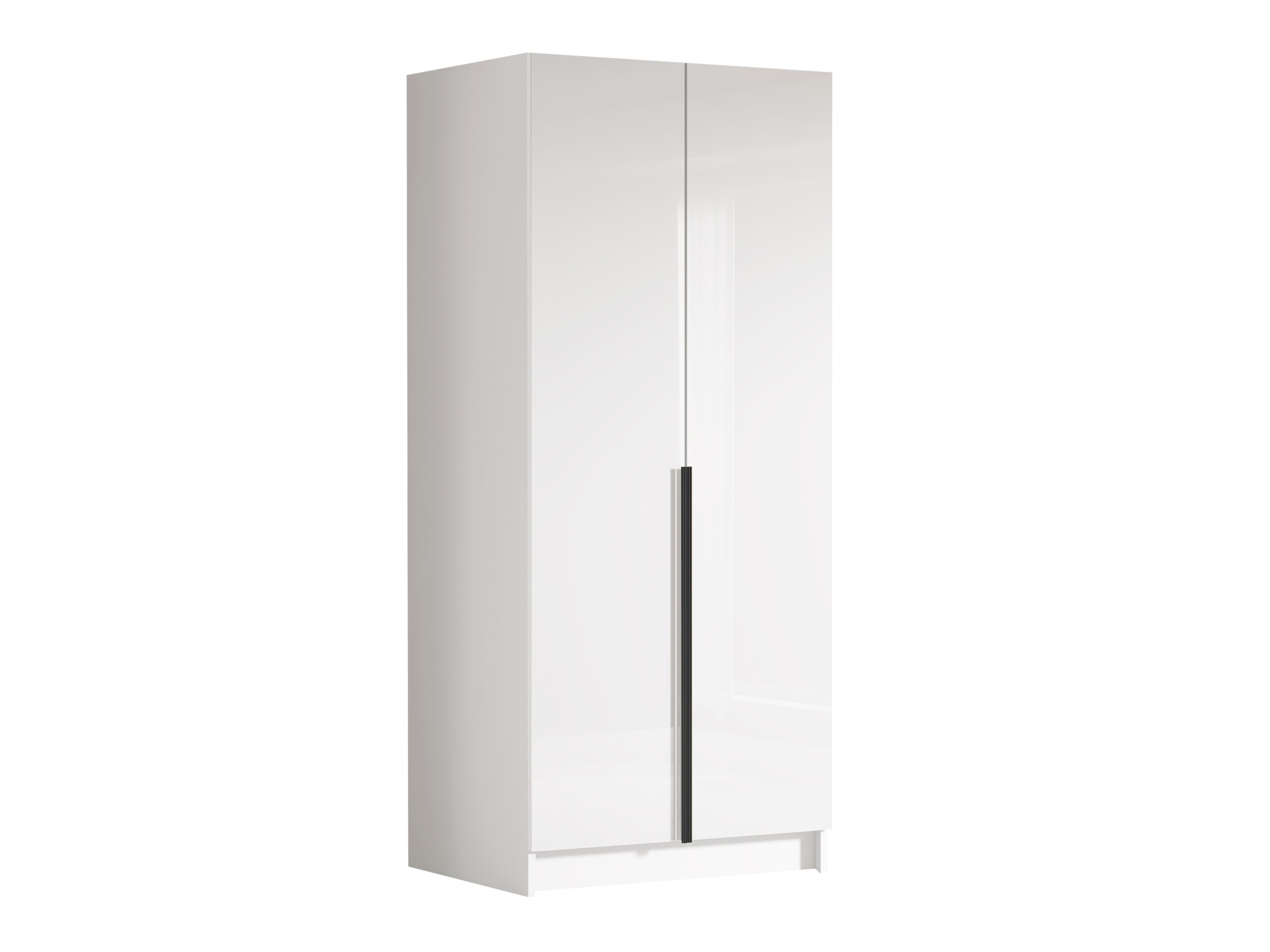 Wardrobe Closico Staton I (White + Glossy white + Black)