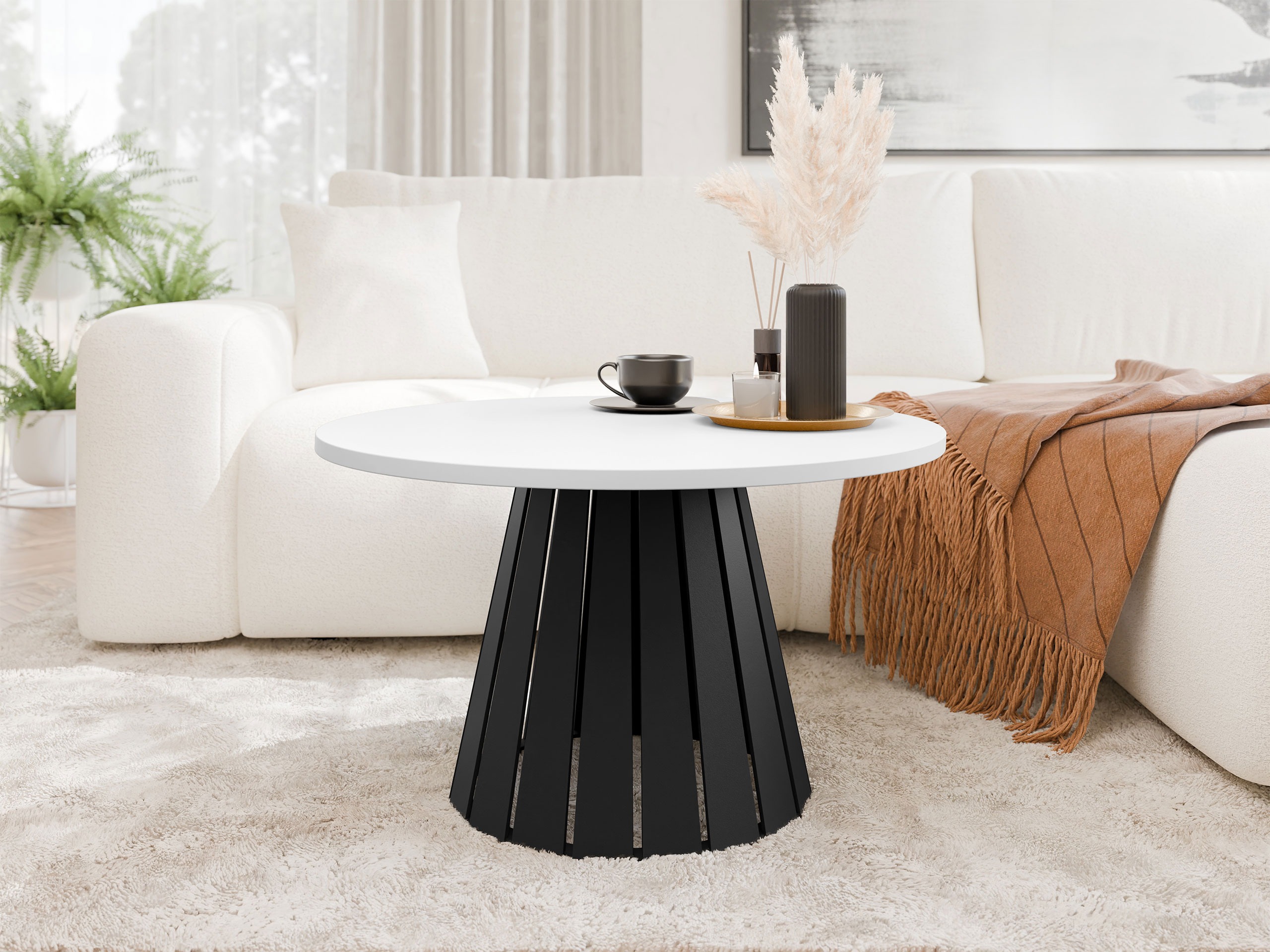 Coffee table Oswego 134 (Black + White)