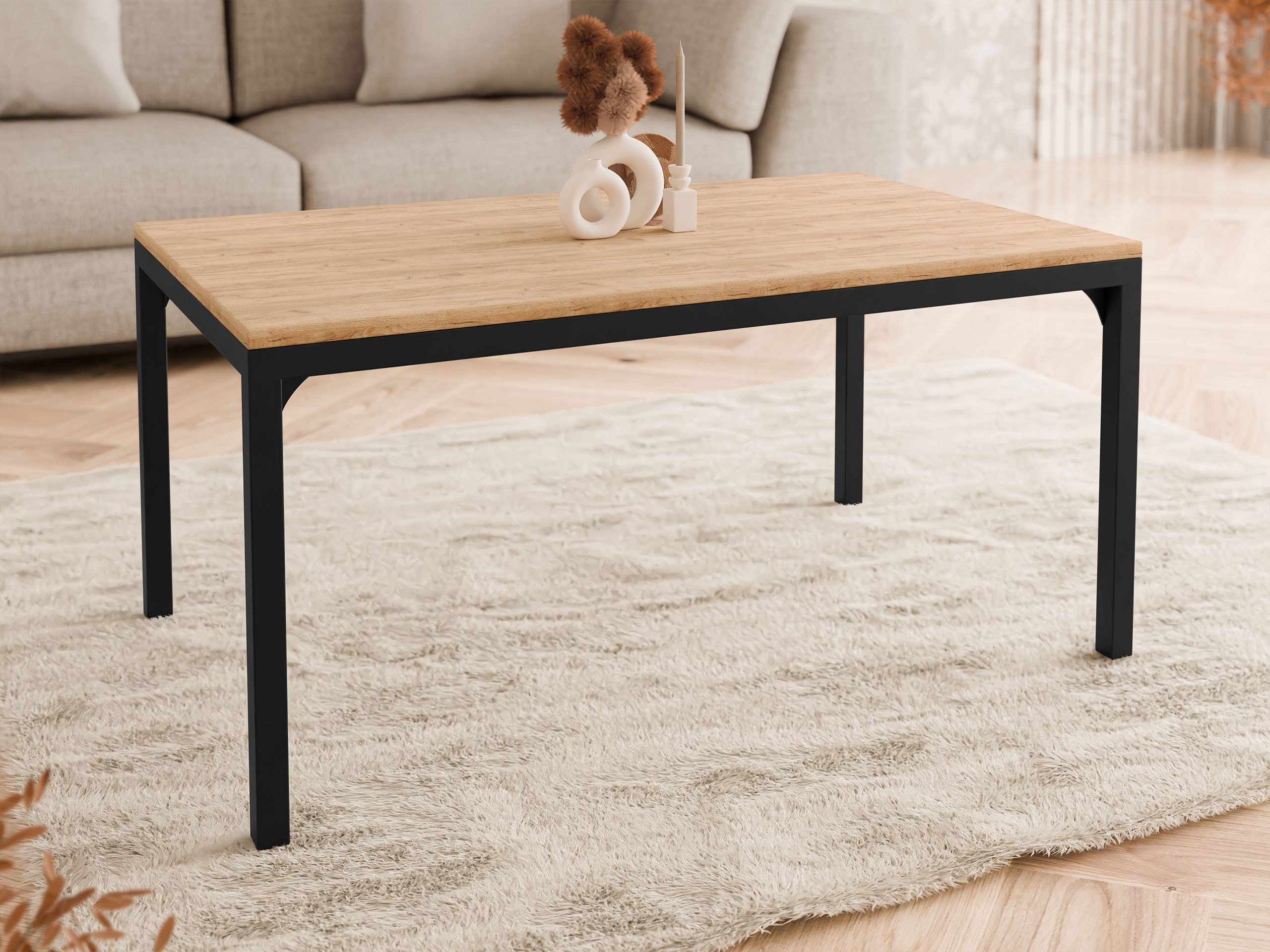 Coffee table Oswego 138 (Craft golden oak + Black)