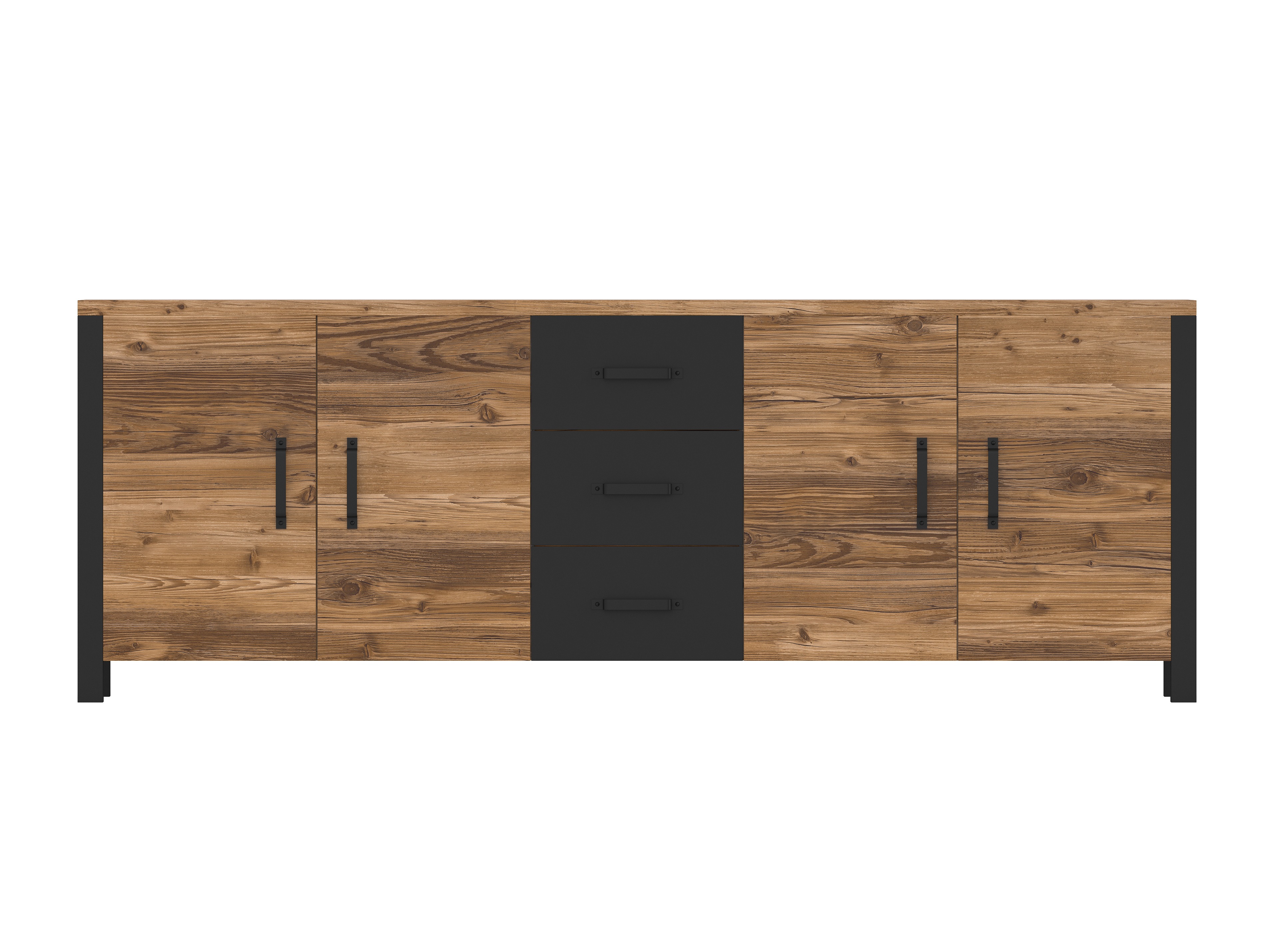 Chest of drawers Tornua 109 (Dark spruce + Matt black)
