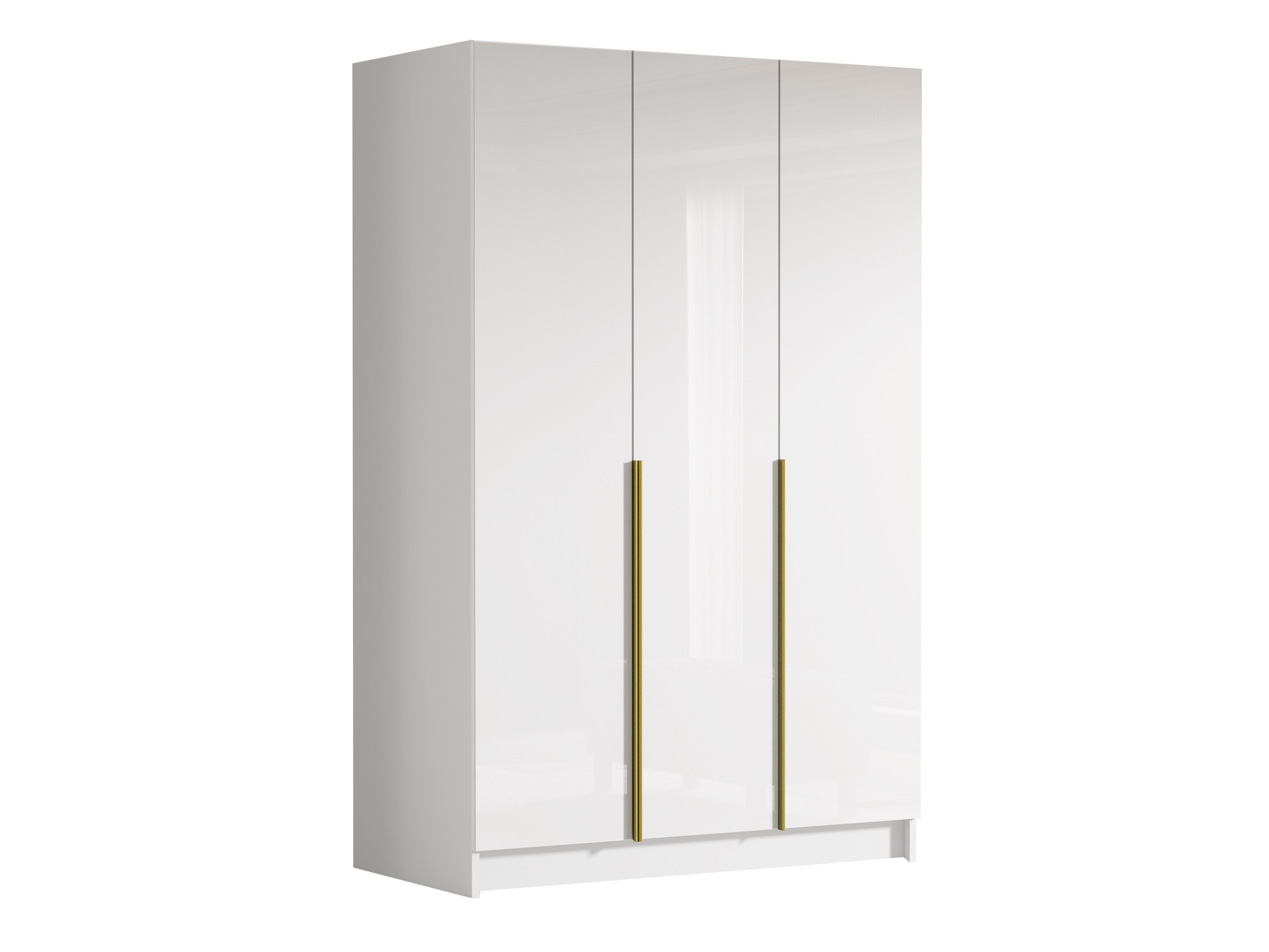 Wardrobe Closico Decoron I (Glossy white + Golden)